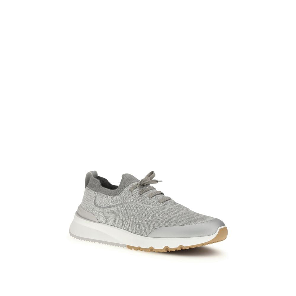 Brunello Cucinelli Gray Cotton Athletic Sneakers