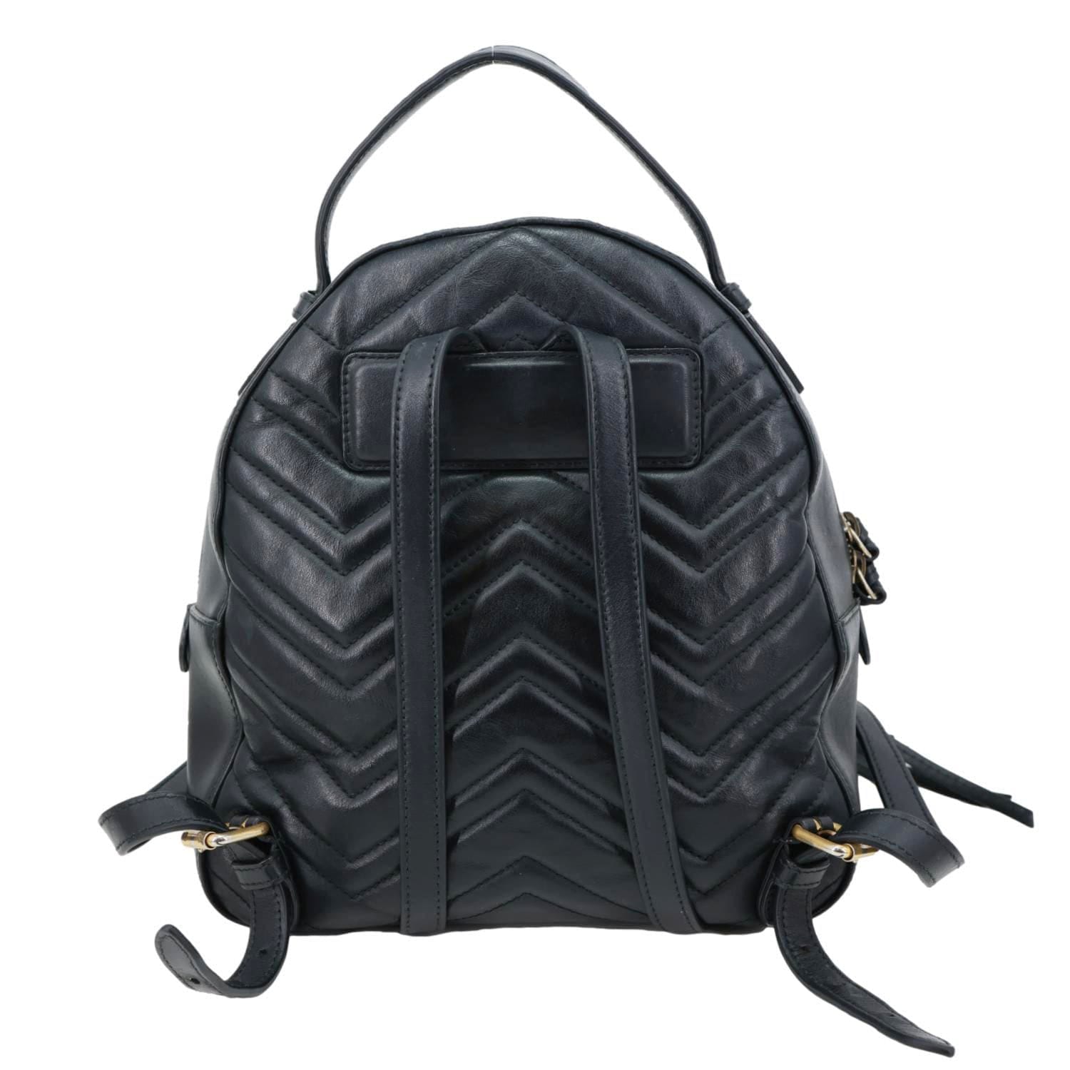 GUCCI GG Marmont Animal Studs Leather Backpack Black 476671