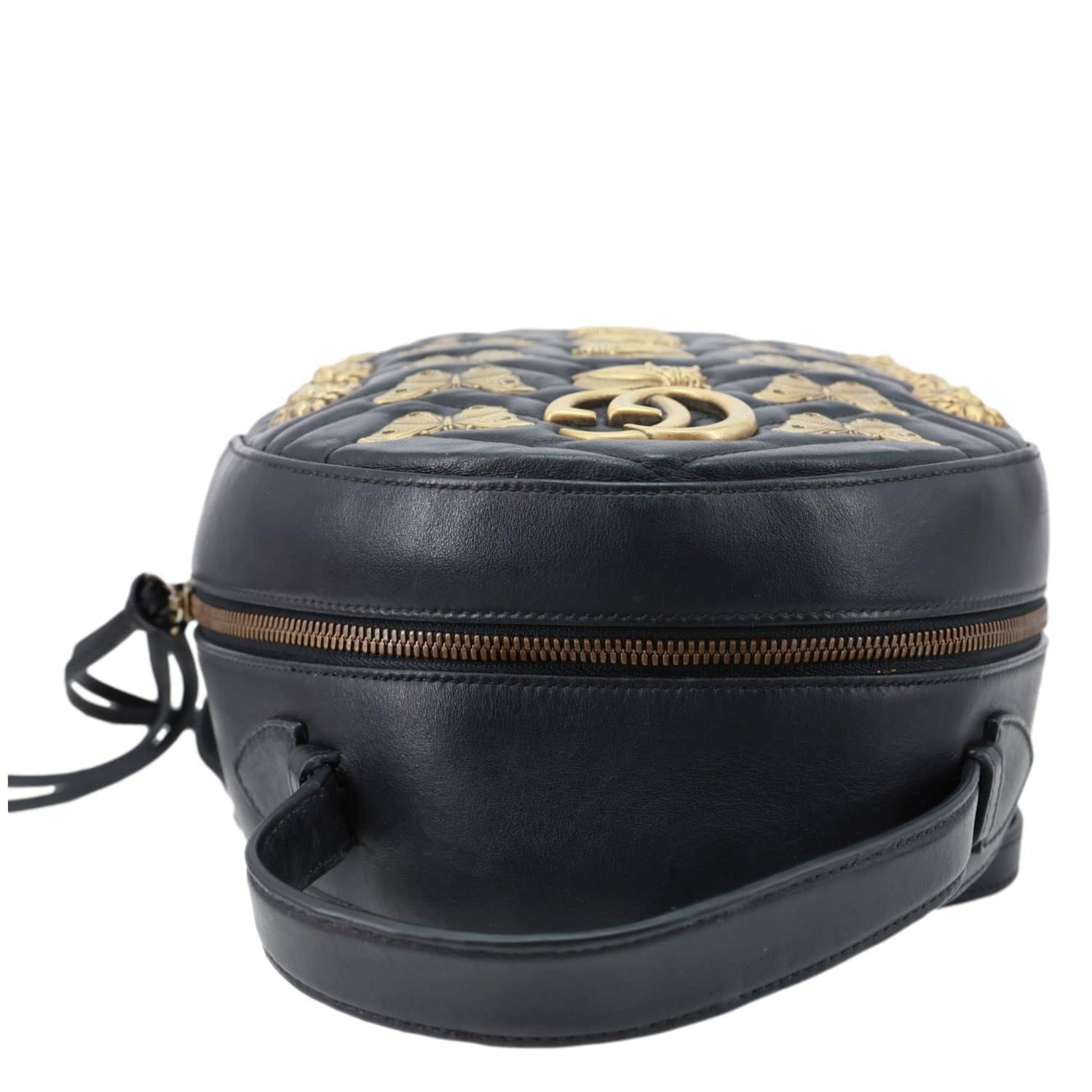 GUCCI GG Marmont Animal Studs Leather Backpack Black 476671
