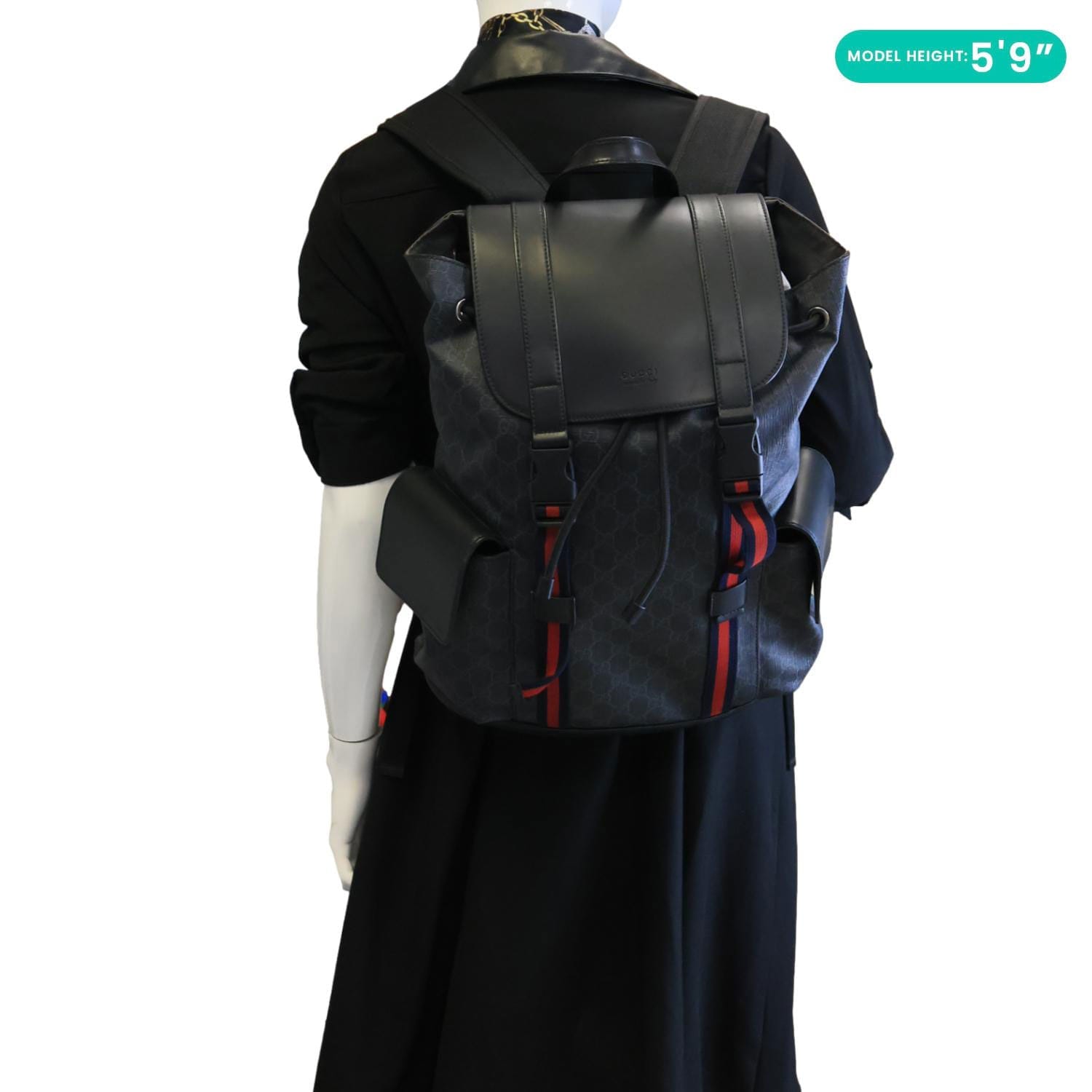 GUCCI GG Supreme Canvas Backpack Black 495563