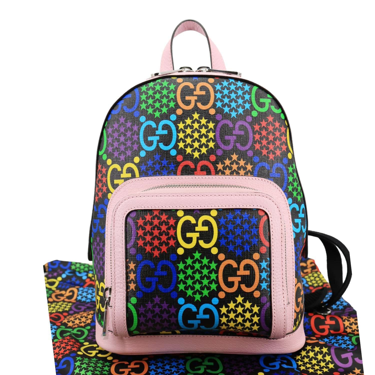 GUCCI Psychedelic GG Supreme Monogram Canvas Backpack Bag Multicolor 601296