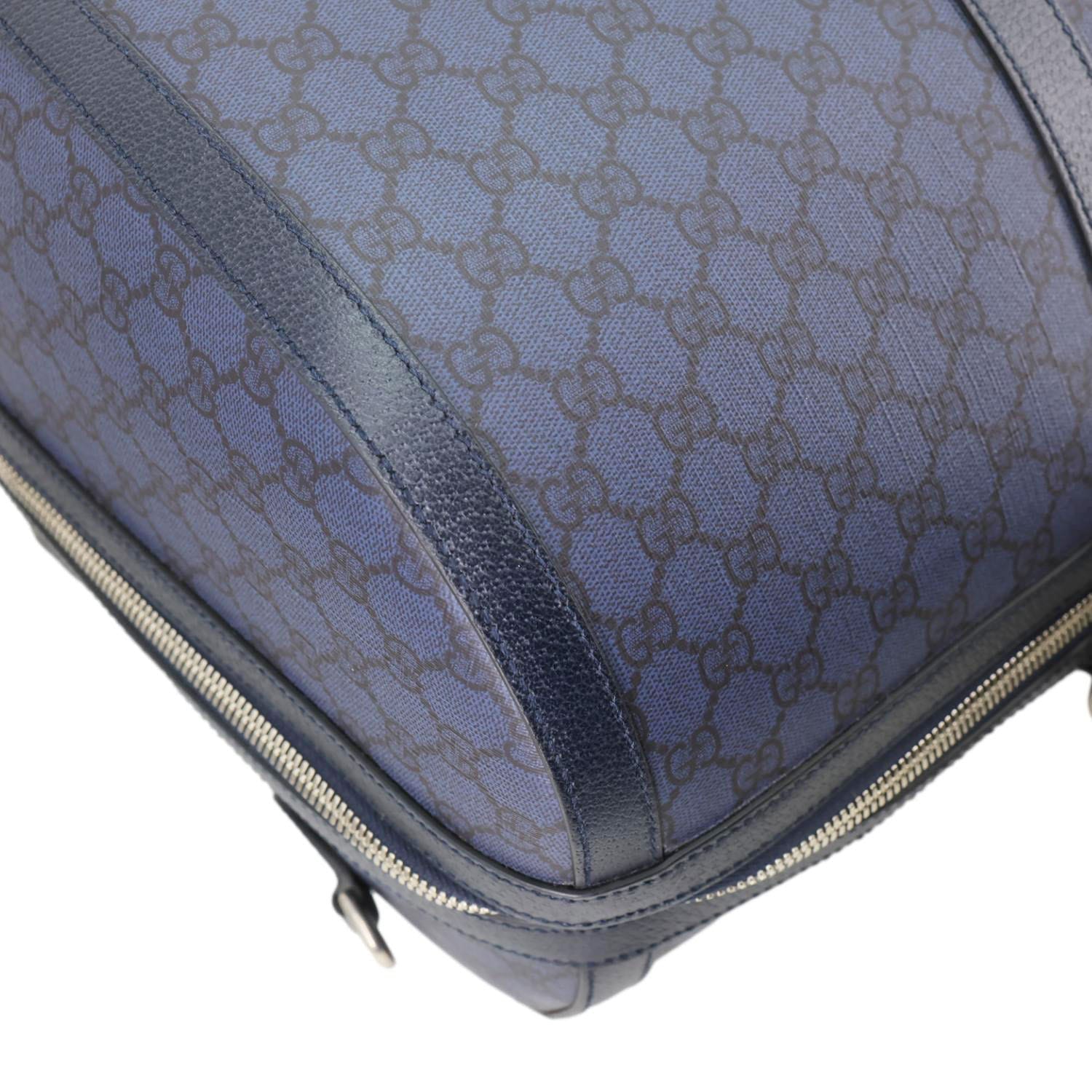 GUCCI GG Supreme Canvas Duffle Bag Navy Blue 724612