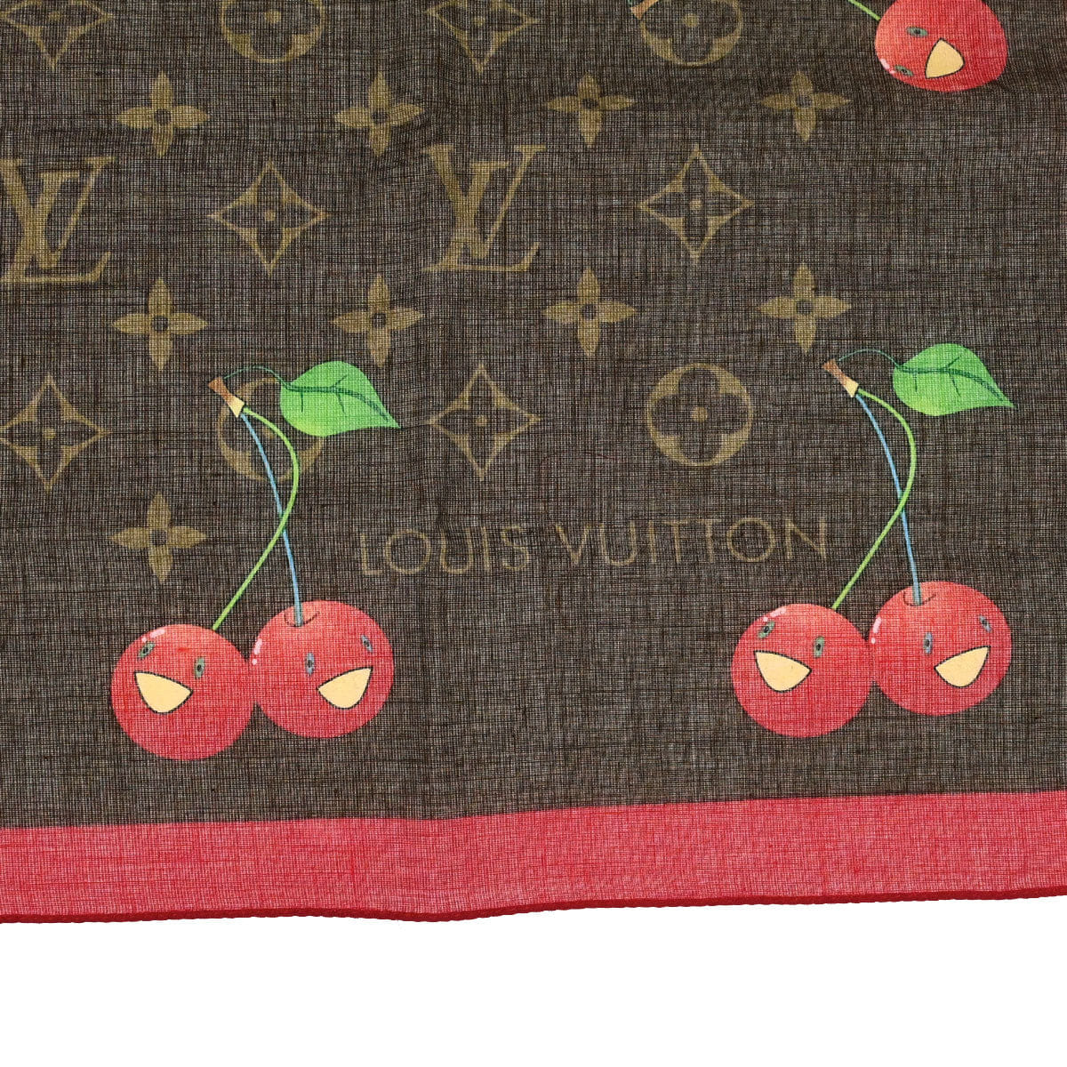 Louis Vuitton Monogram Cherry Scarf 55 M71963 Small Good
