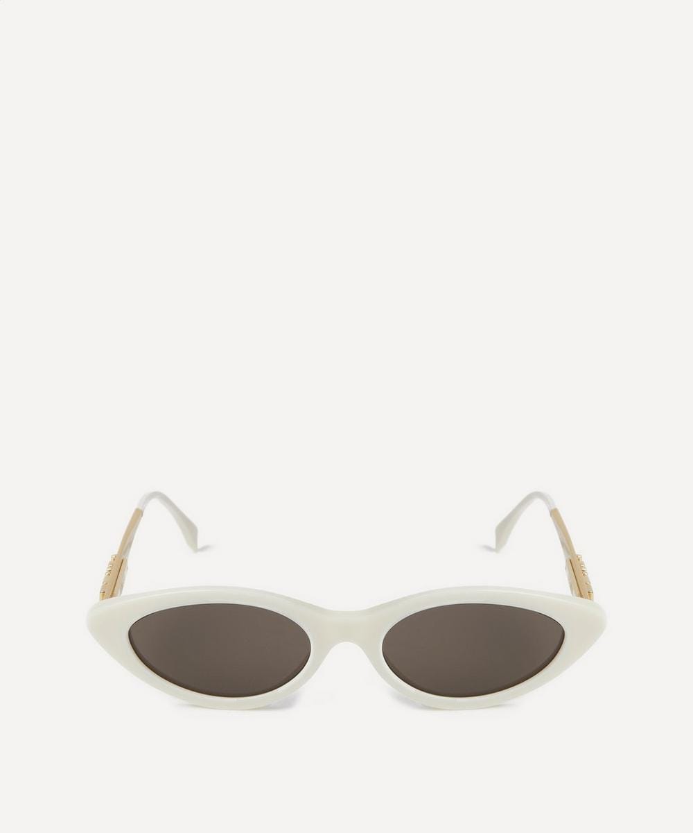 Fendigraphy White Cat Eye Sunglasses
