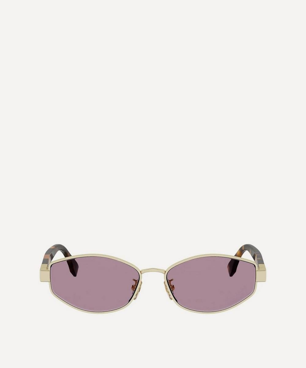 Fendi Baguette Gold Geometric Sunglasses