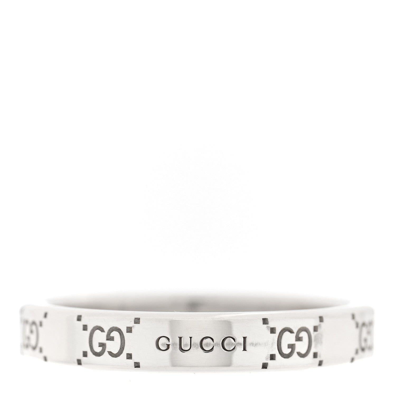 Gucci Sterling Silver Signature GG Narrow Band Ring 63 10.25