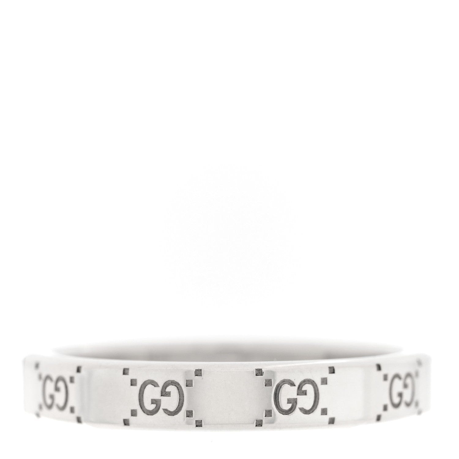 Gucci Sterling Silver Signature GG Narrow Band Ring 63 10.25