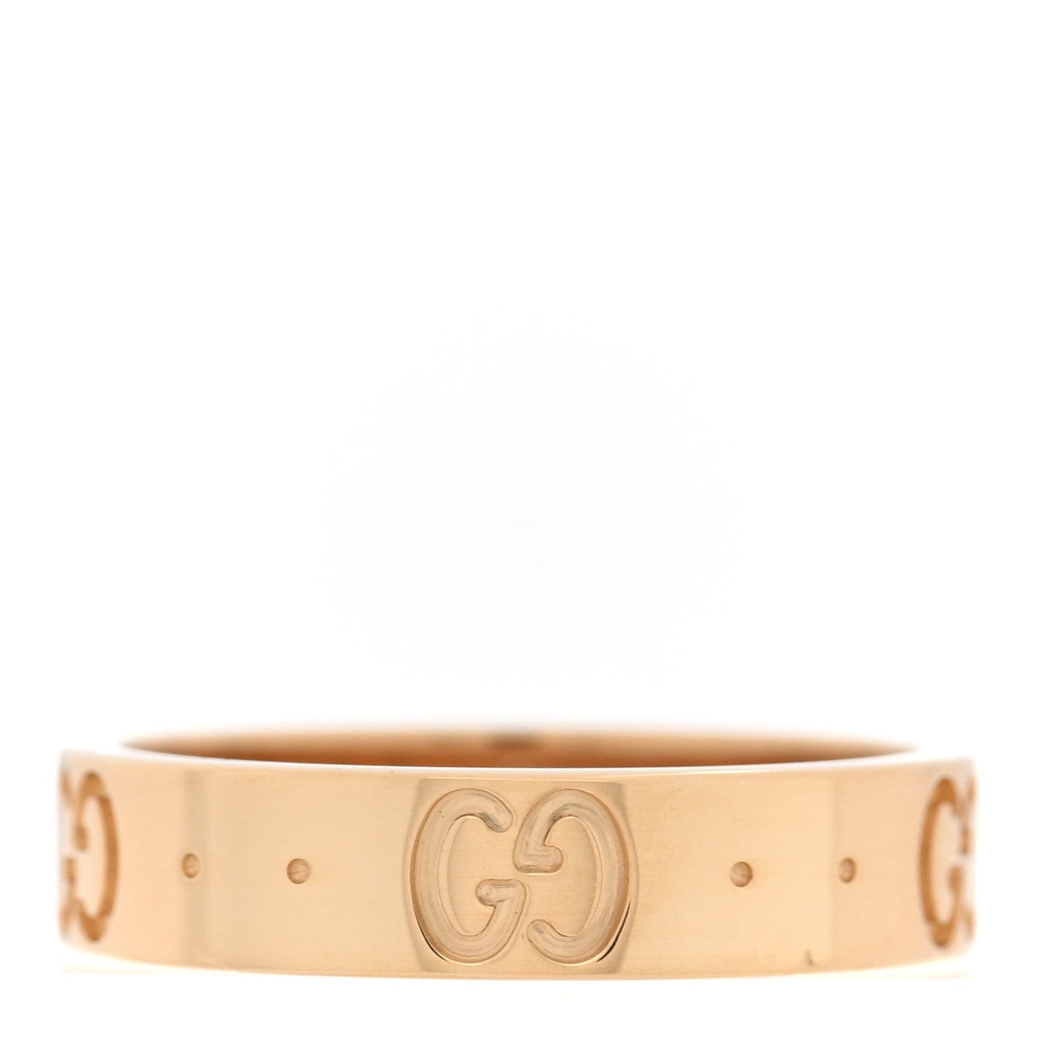 Gucci 18K Yellow Gold 4 mm Icon Thin Band Ring 48 4.5