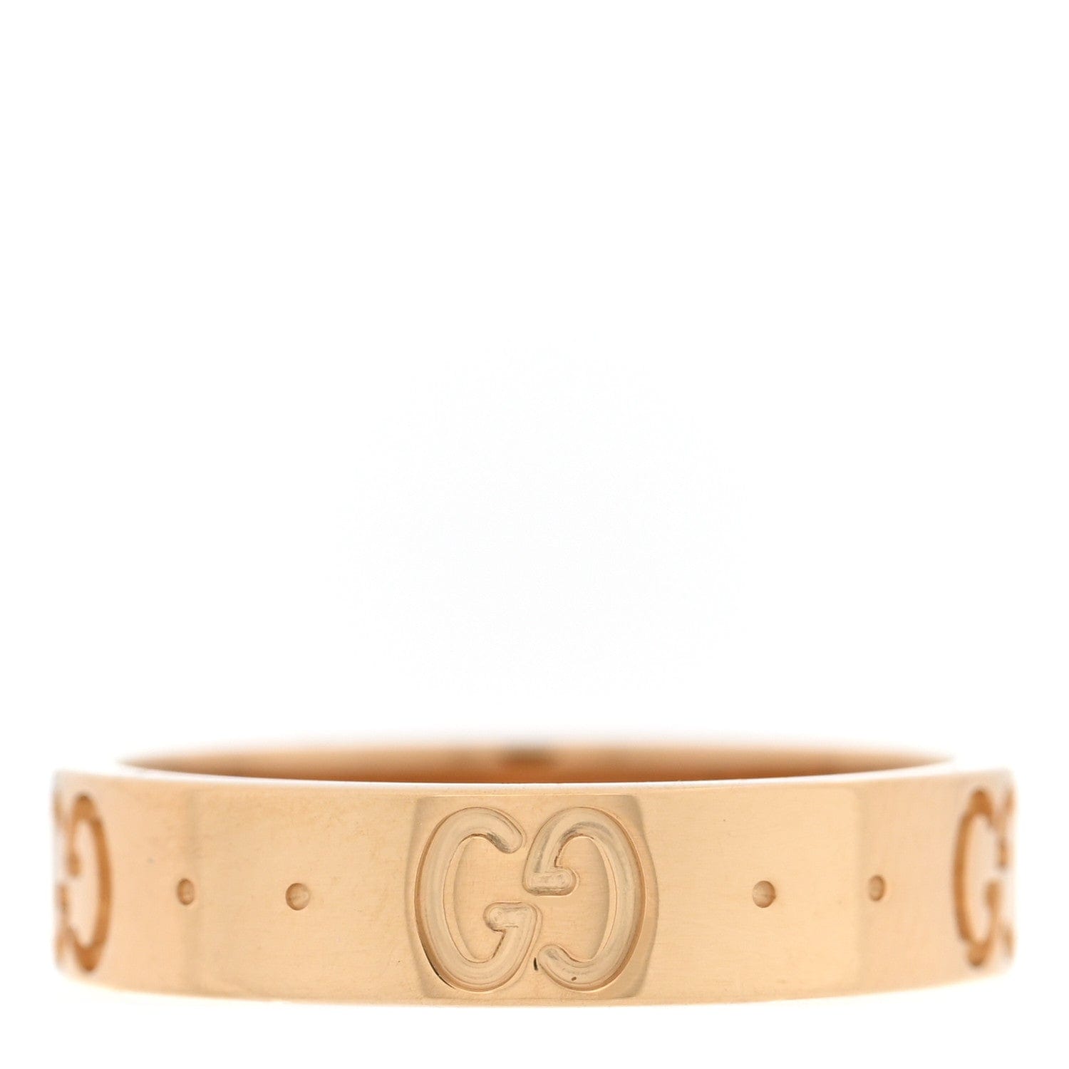 Gucci 18K Yellow Gold 4 mm Icon Thin Band Ring 48 4.5