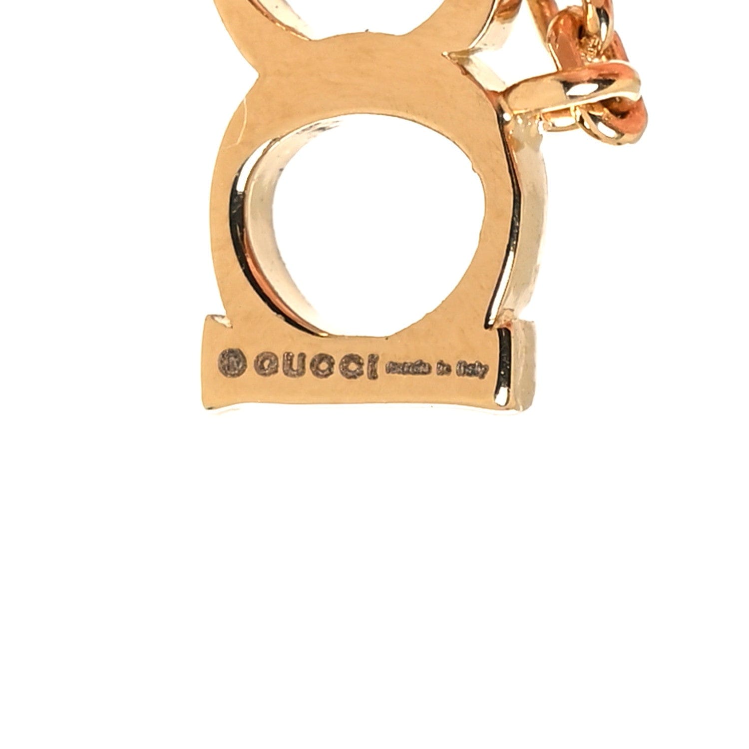 Gucci Metal Crystal Pearl Script Drop Single Earring Gold