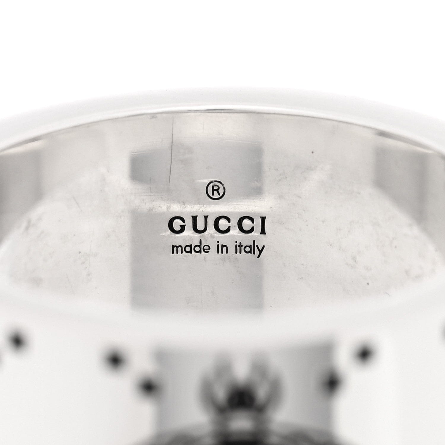 Gucci Sterling Silver GG Bee Band Ring 60 9