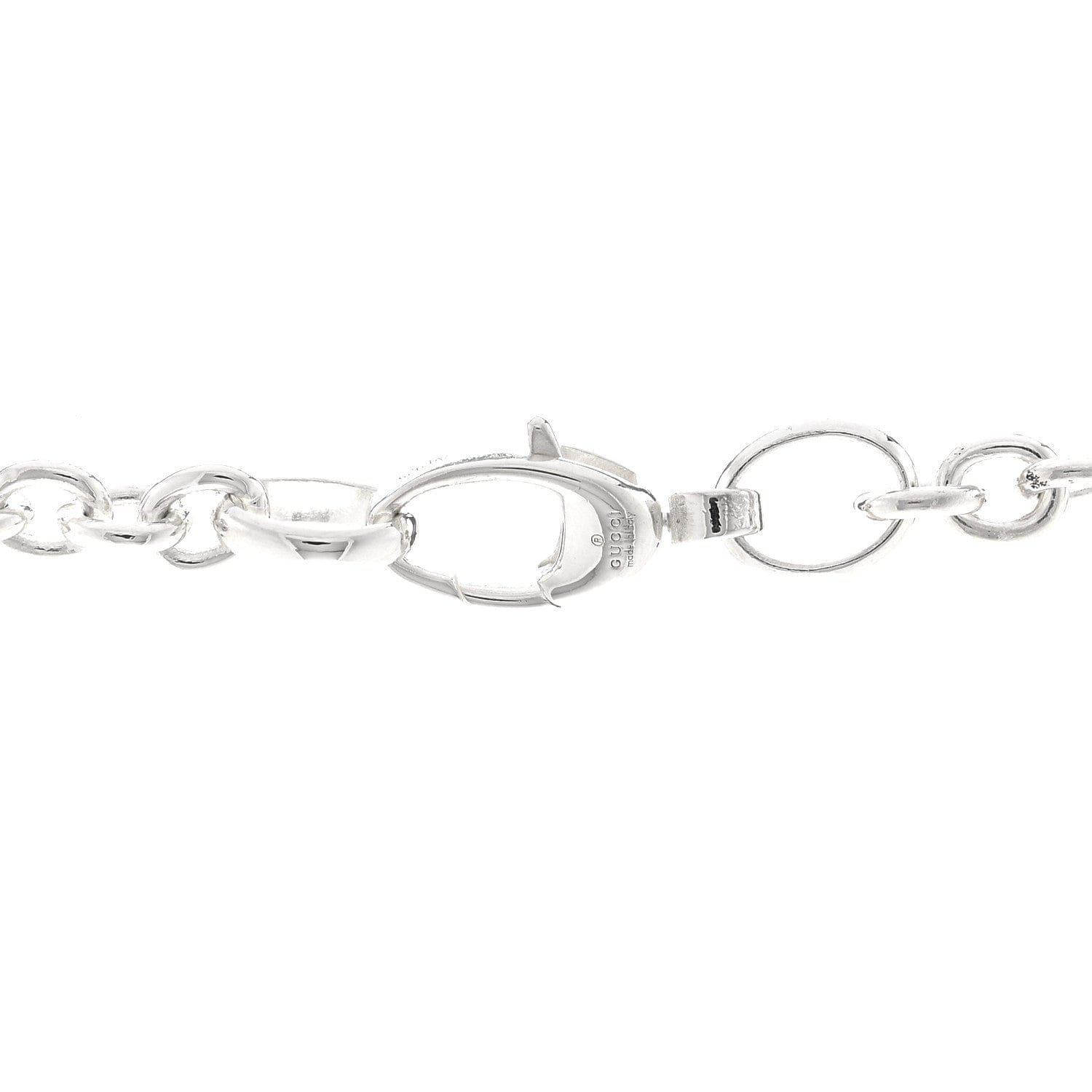 Gucci Sterling Silver Britt Interlocking GG Pendant Necklace