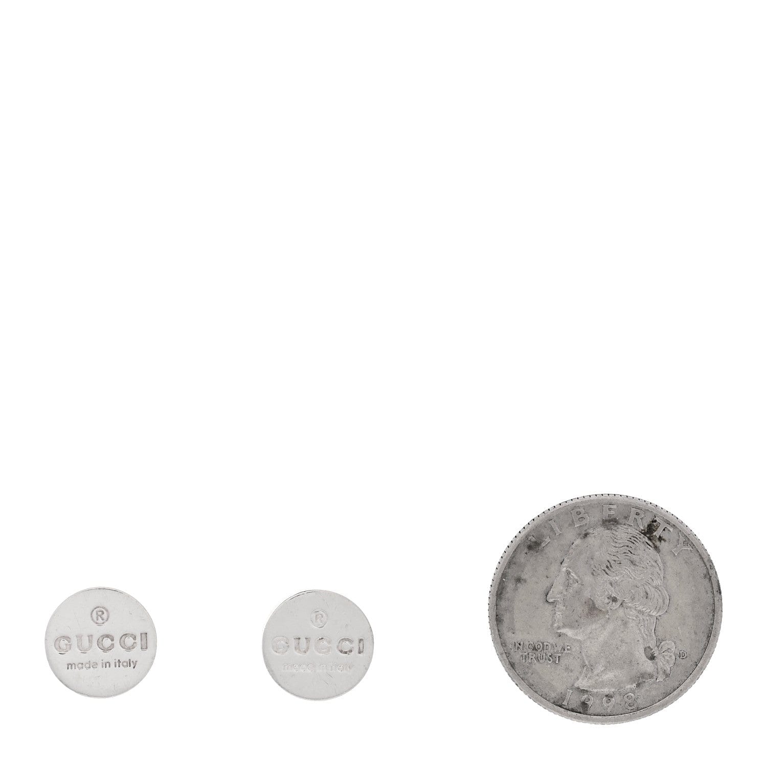 Gucci Sterling Silver Logo Round Earrings