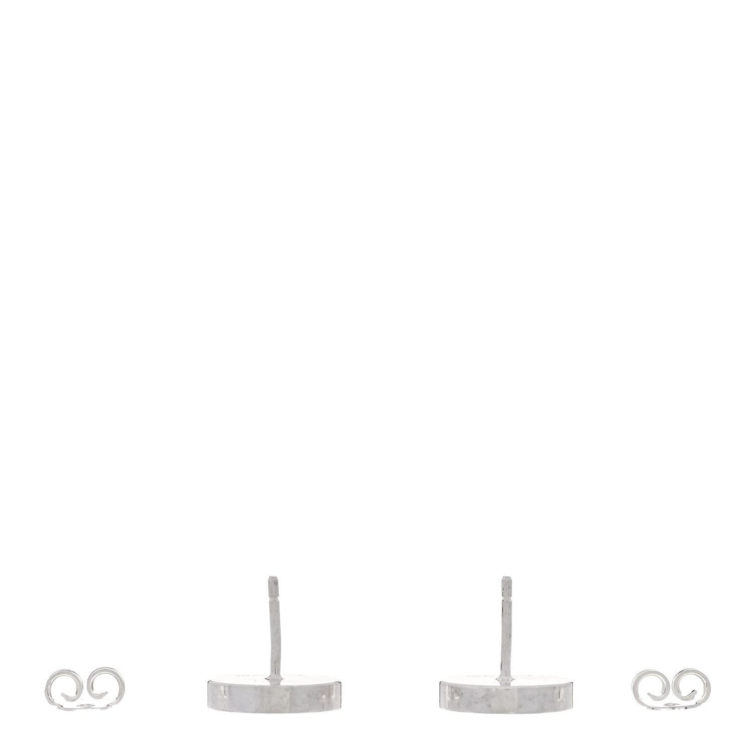 Gucci Sterling Silver Logo Round Earrings