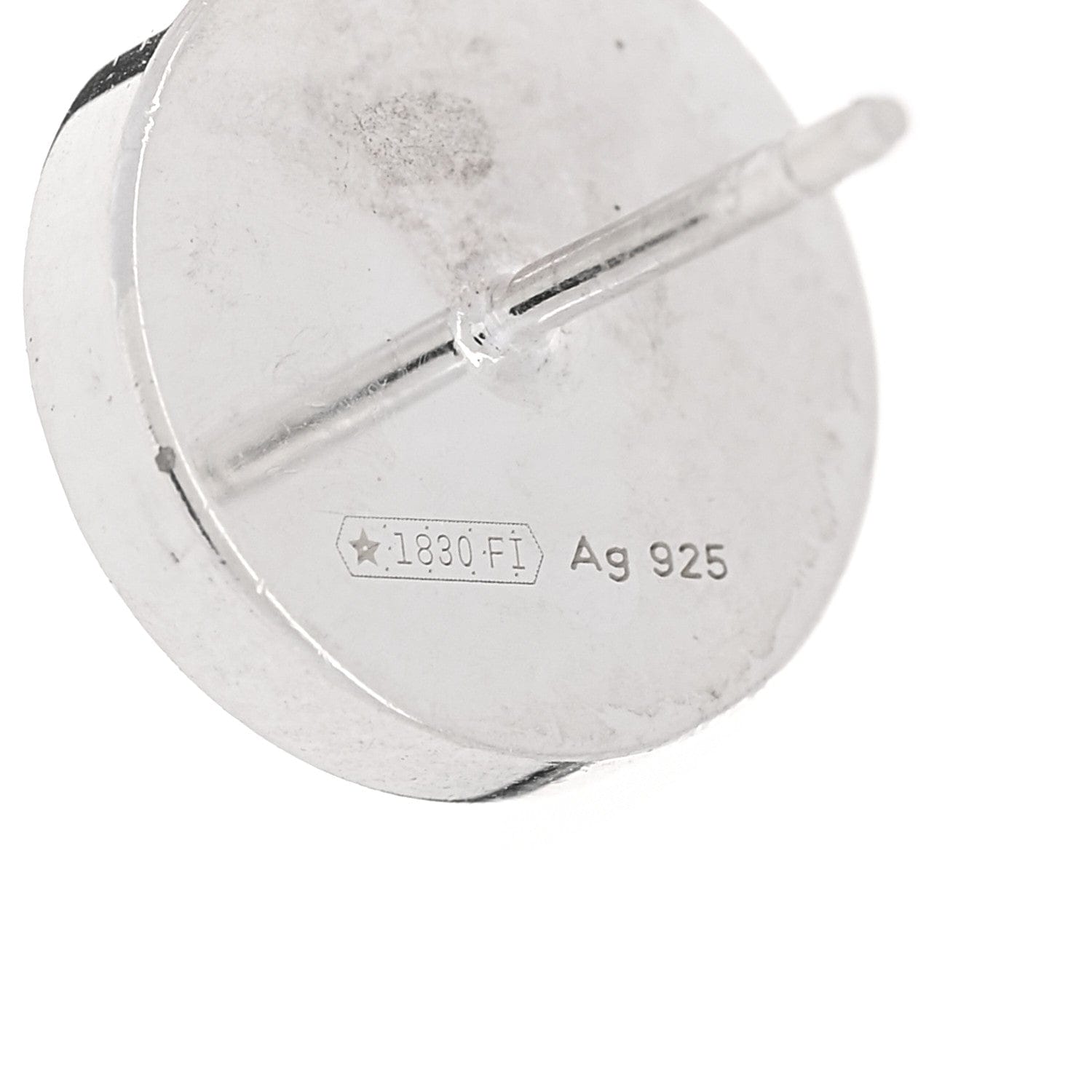 Gucci Sterling Silver Logo Round Earrings