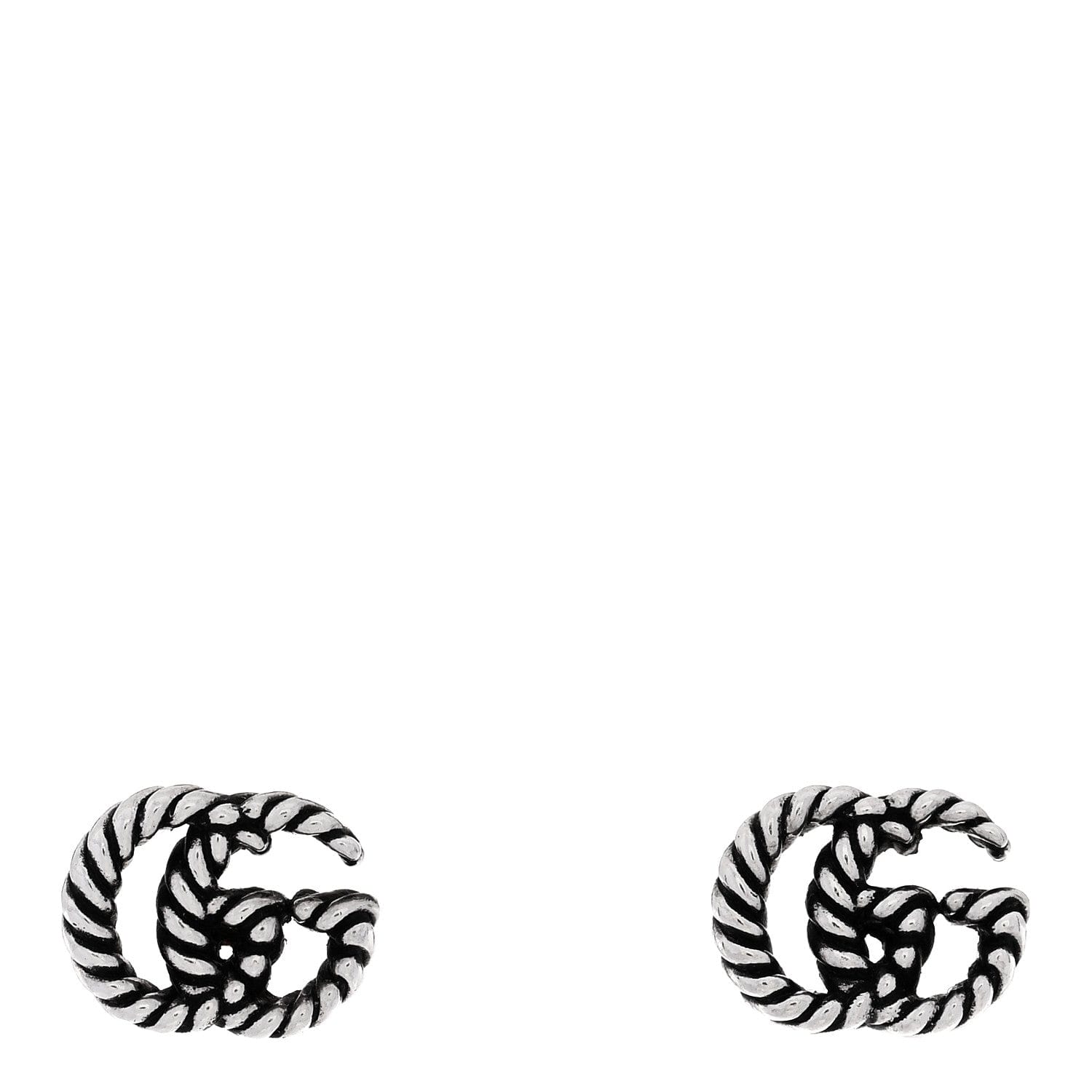 Gucci Sterling Silver Torchon Double G Earrings