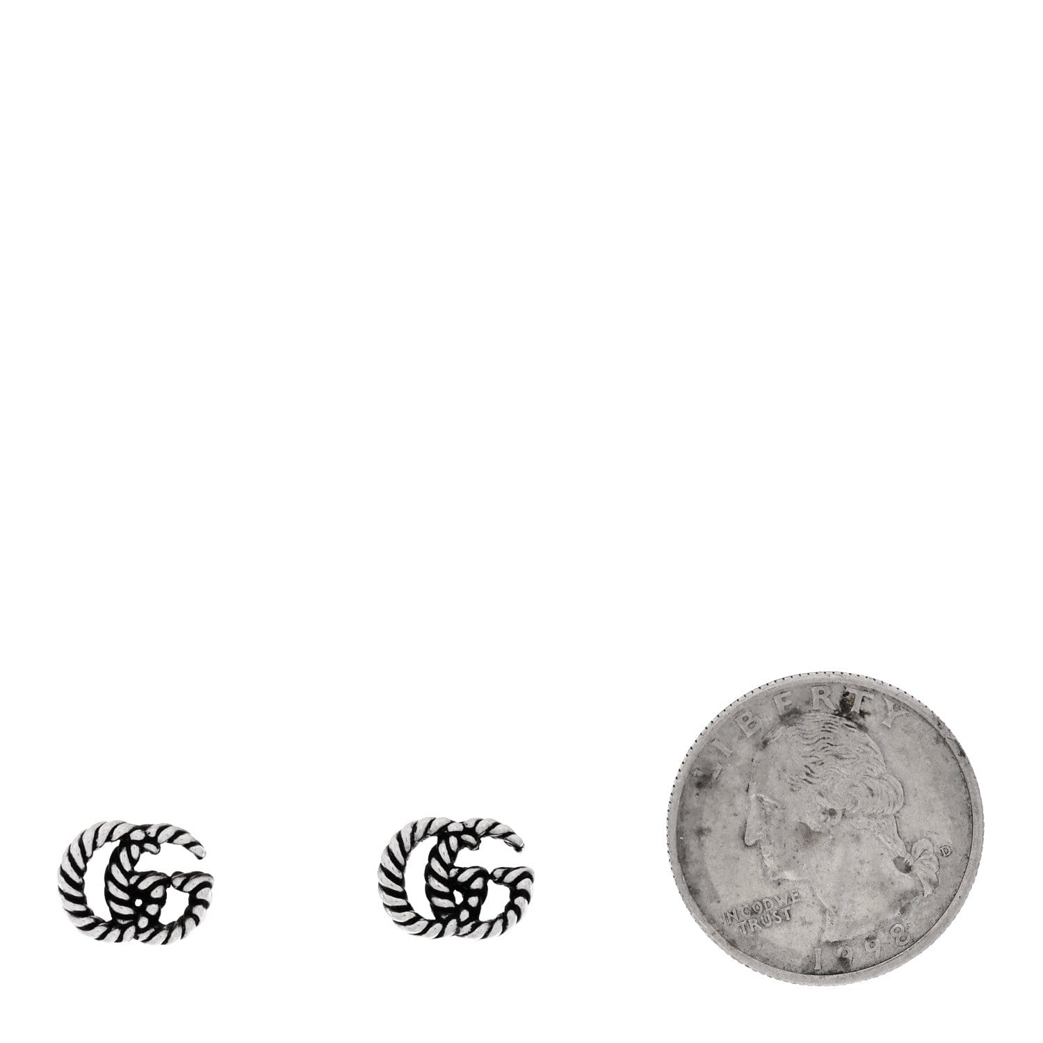 Gucci Sterling Silver Torchon Double G Earrings