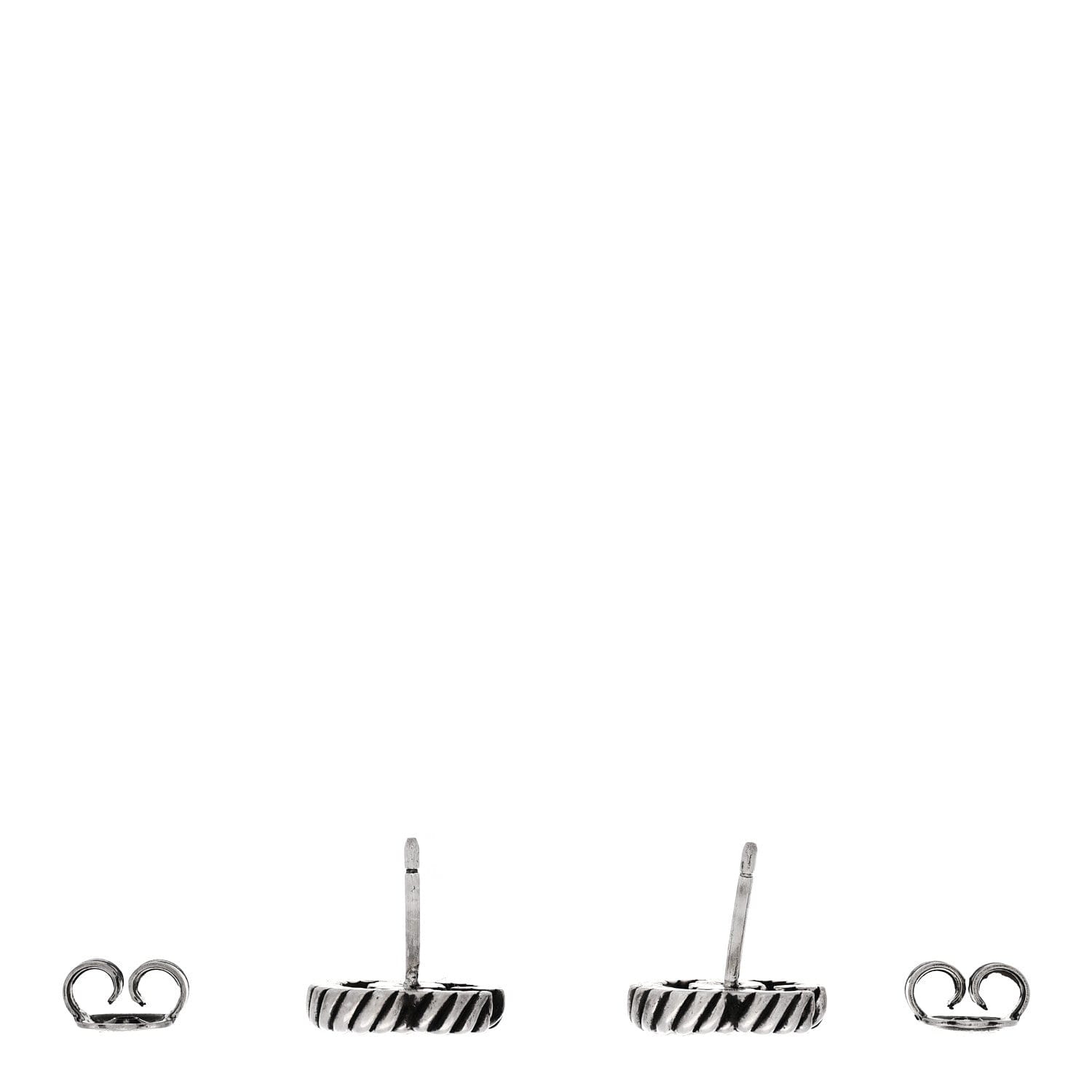 Gucci Sterling Silver Torchon Double G Earrings