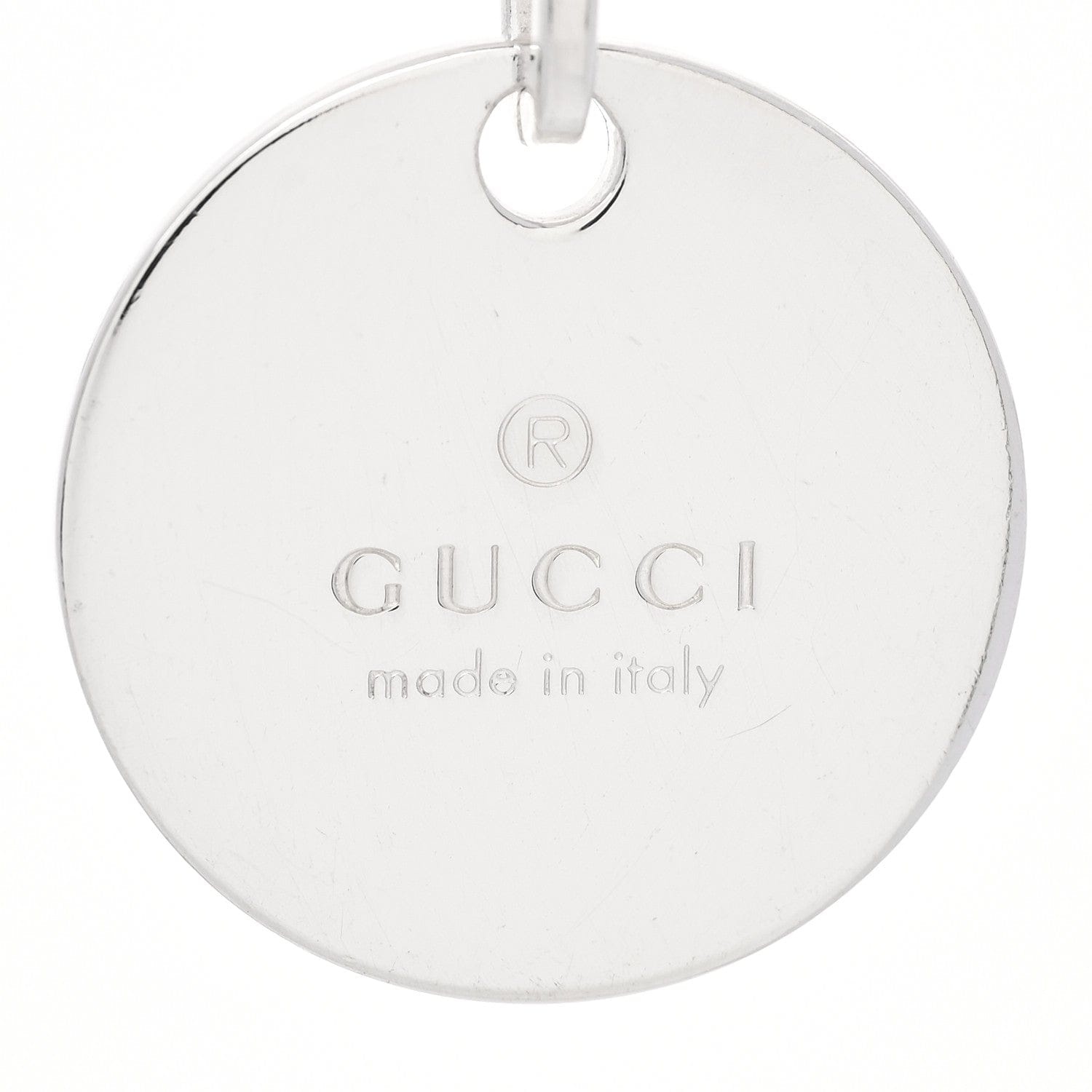 Gucci Sterling Silver Link Round Charm Bracelet