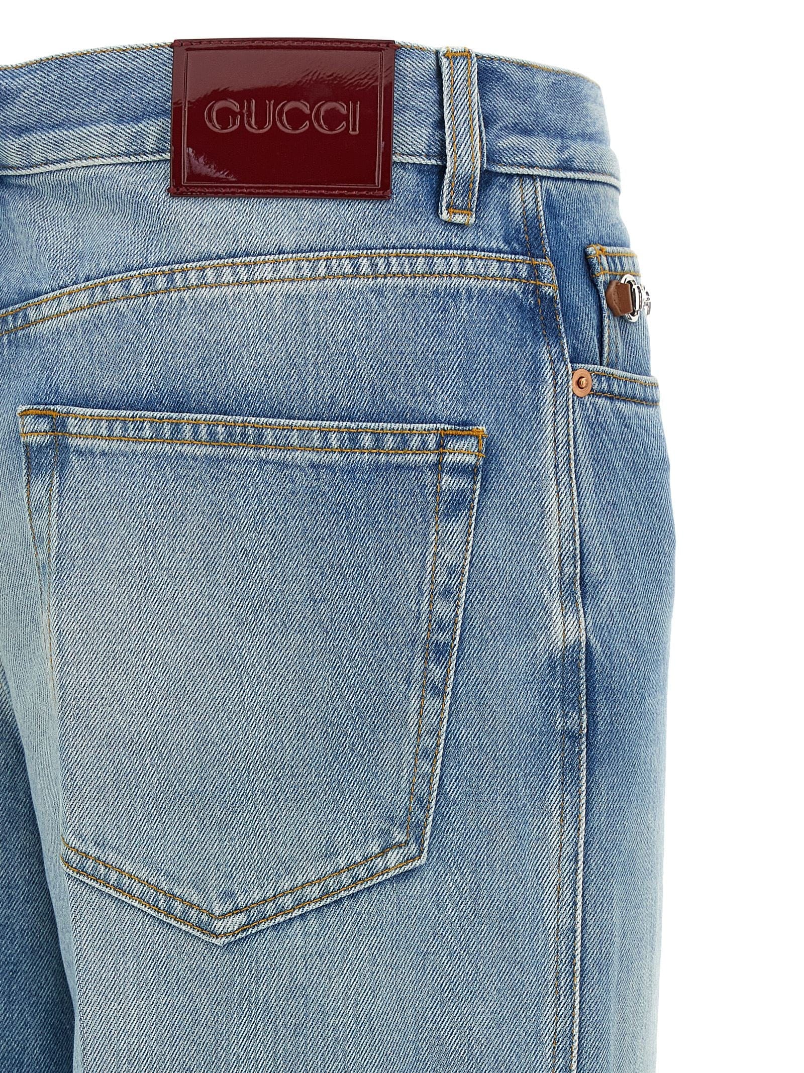 Gucci Stone - Washed Denim Jeans — Blue