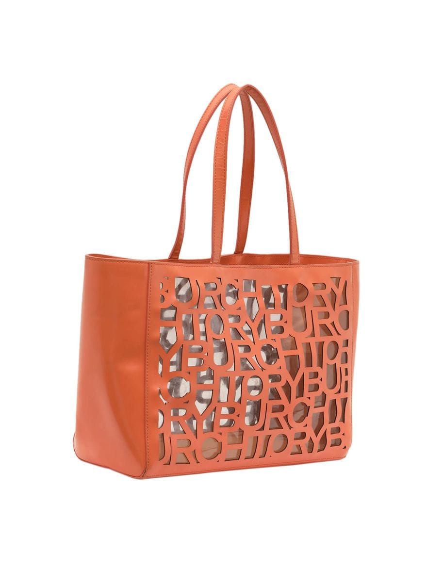 Tory Burch Perforated Orange Shoulder Bag