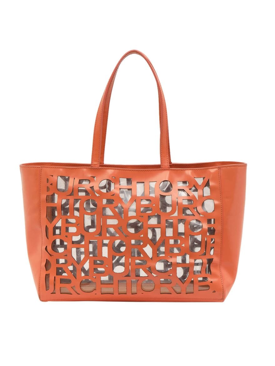 Tory Burch Perforated Orange Shoulder Bag