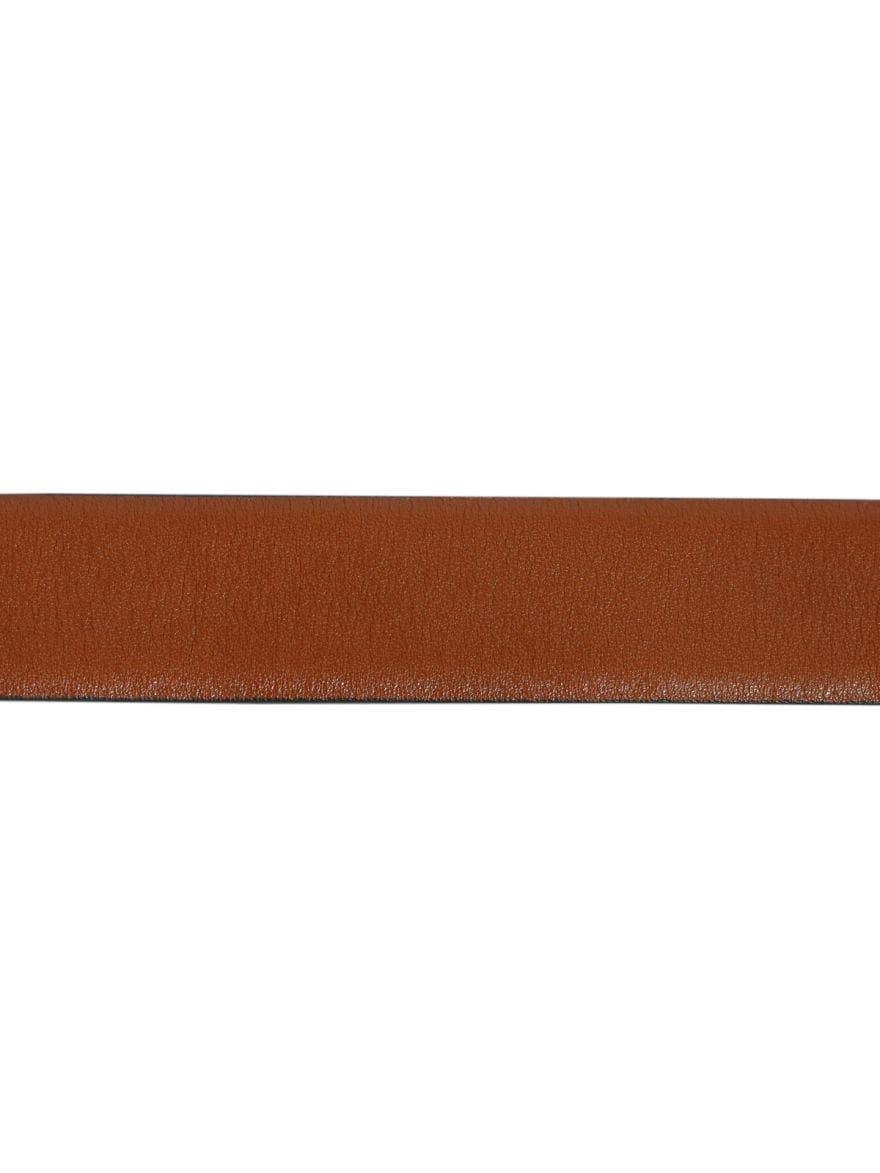 Valentino Tan leather Embellished Logo Platino Belt Size: 36"