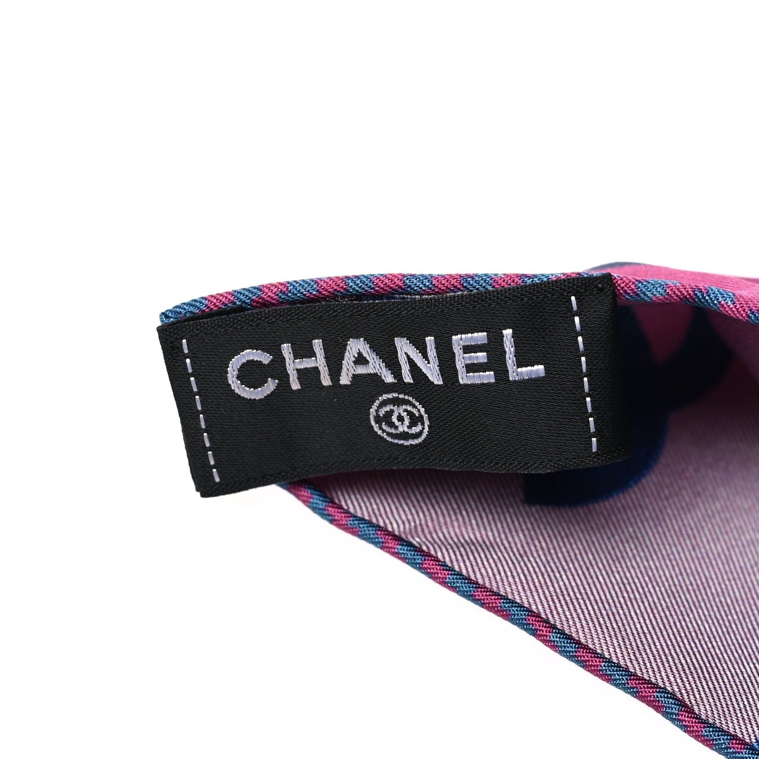 Chanel Silk Tartan CC Scarf Pink Blue