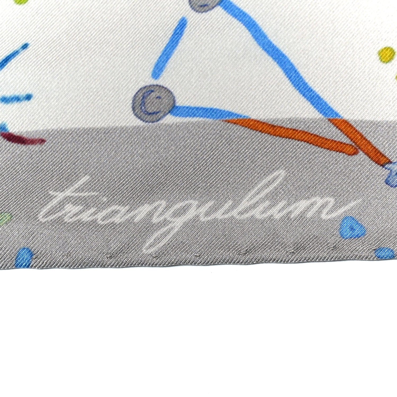 Chanel Silk Constellations CC Square Scarf Grey Multicolor