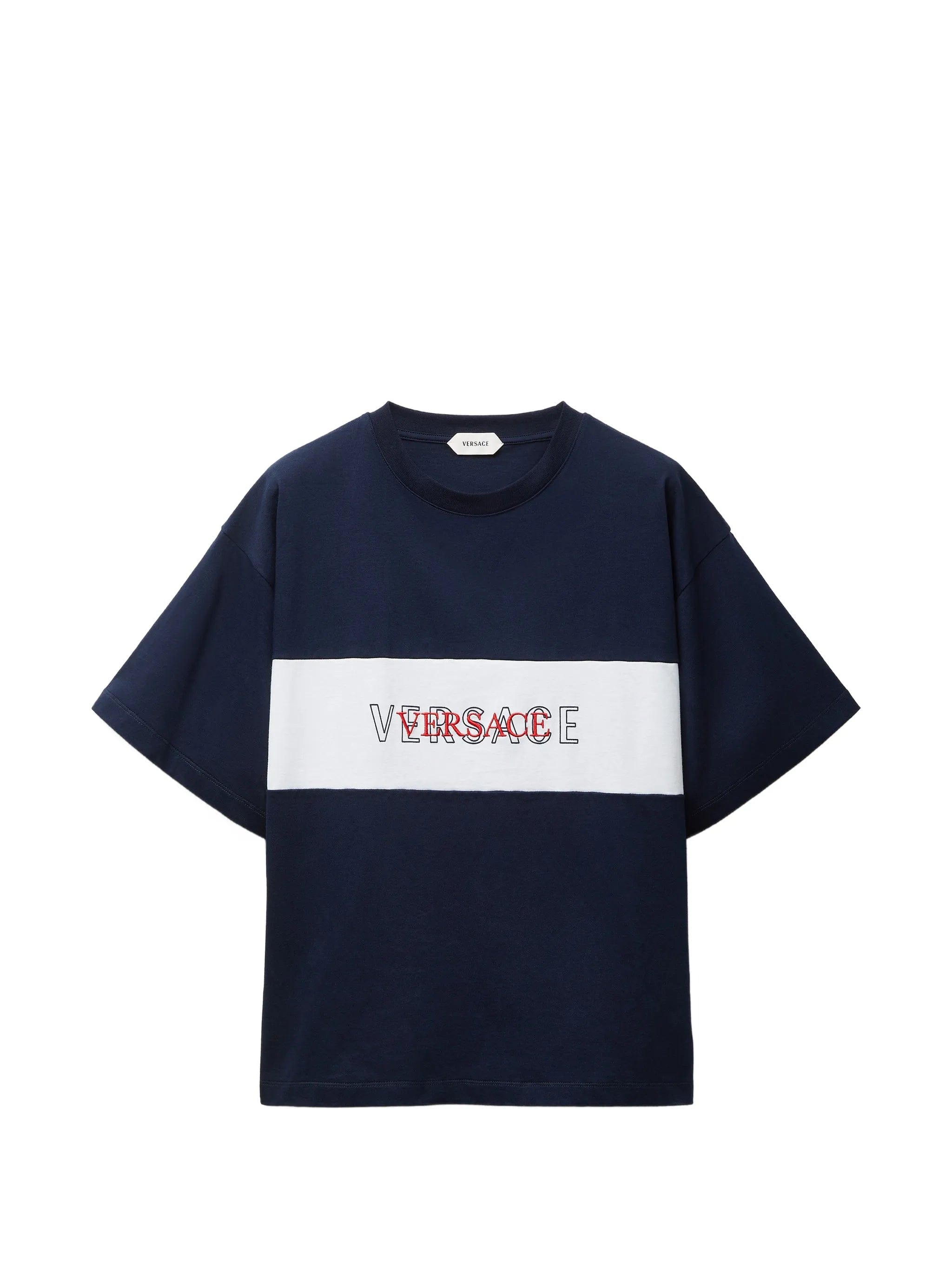 Versace intarsia cotton - jersey regular T - shirt