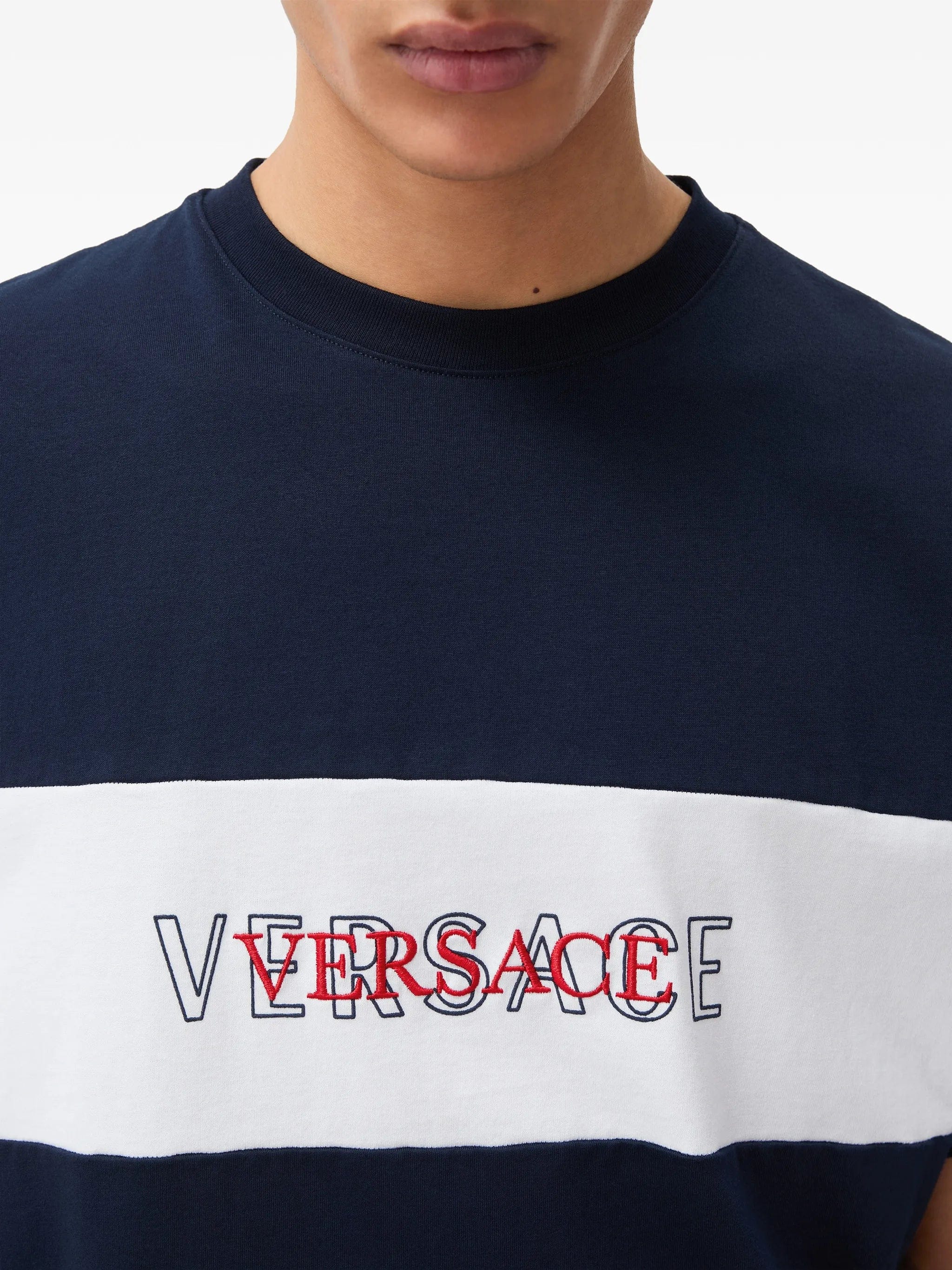 Versace intarsia cotton - jersey regular T - shirt