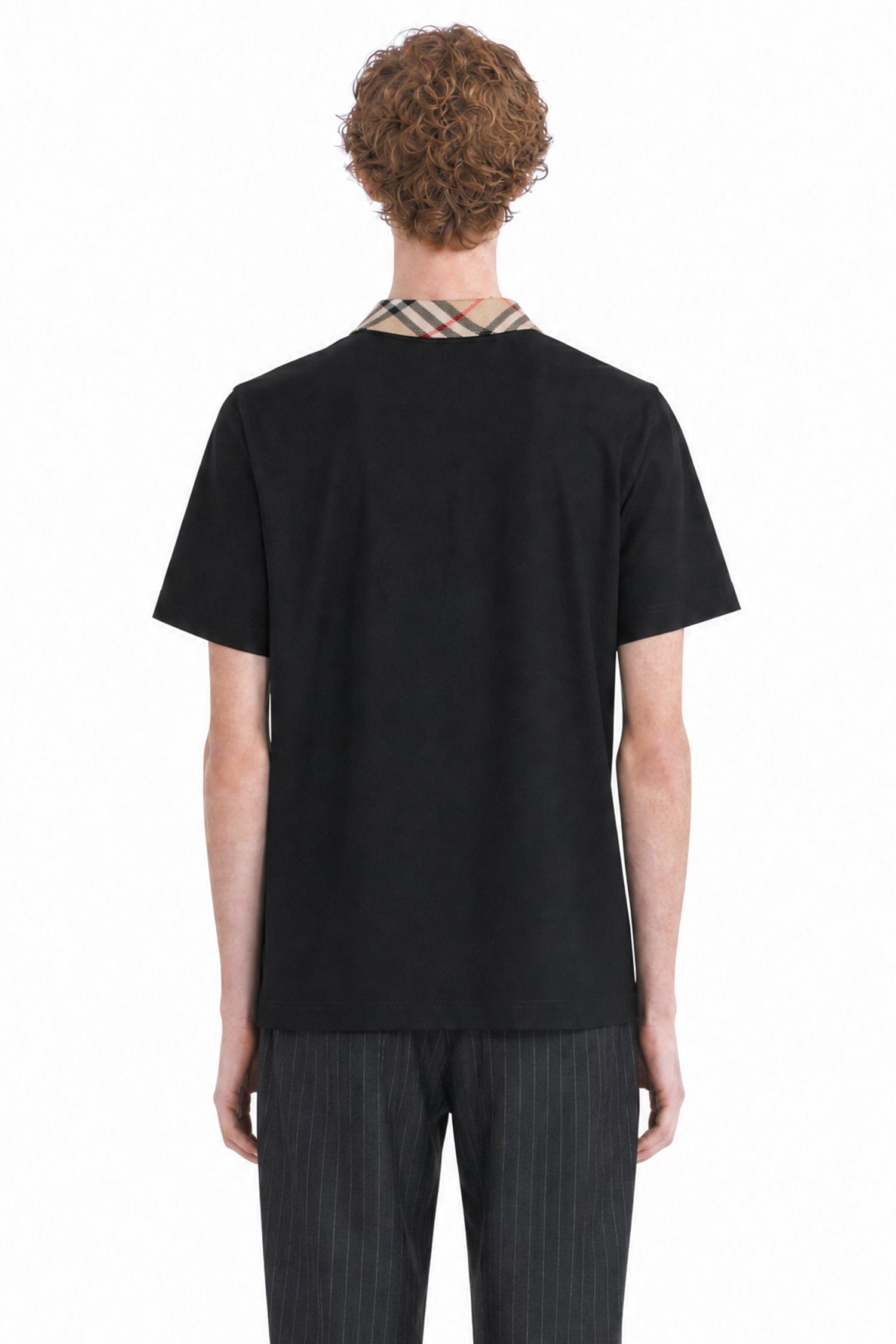 Burberry Check Collar Cotton Polo Shirt