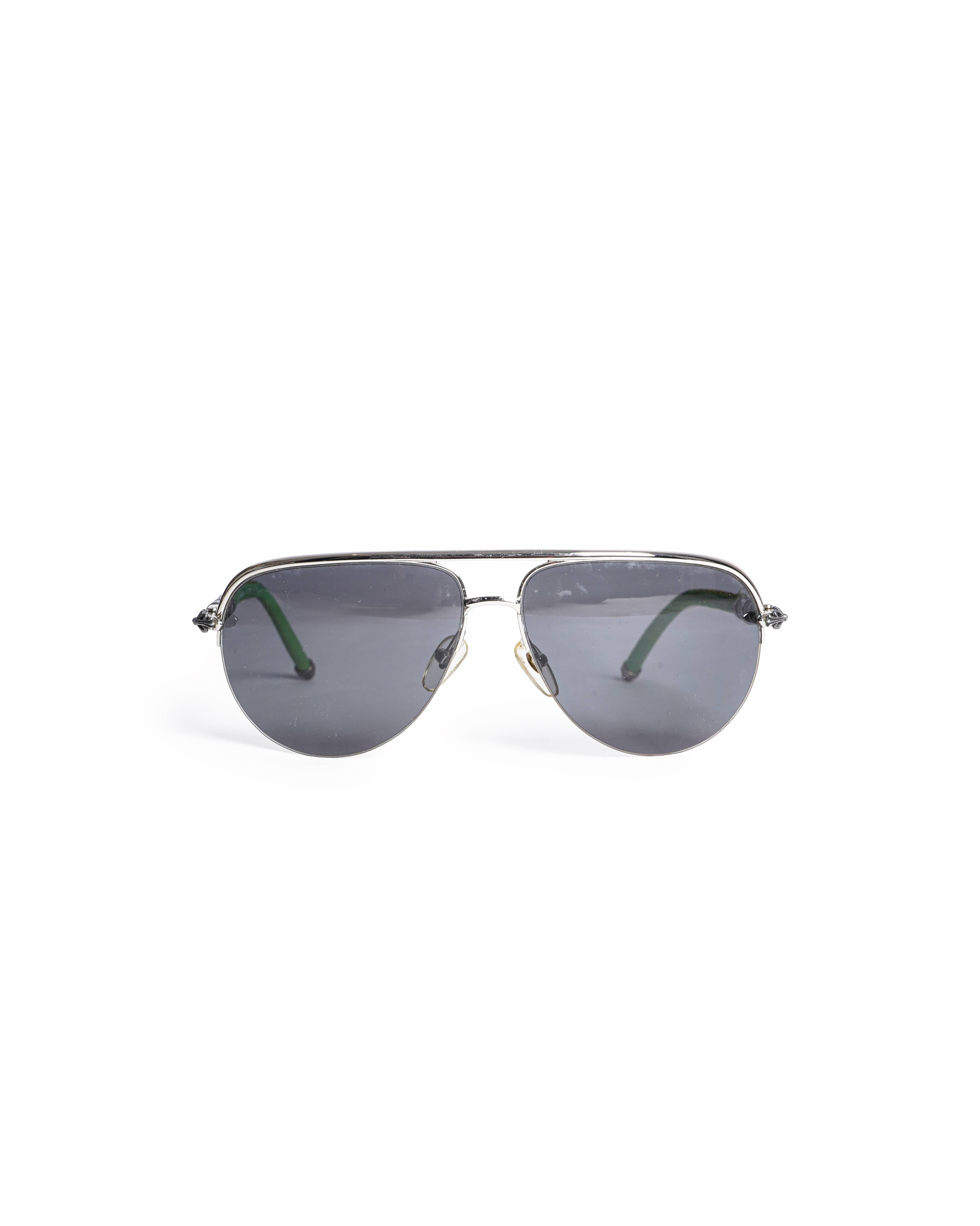 Chrome Hearts Sterling Silver Aviator Sunglasses
