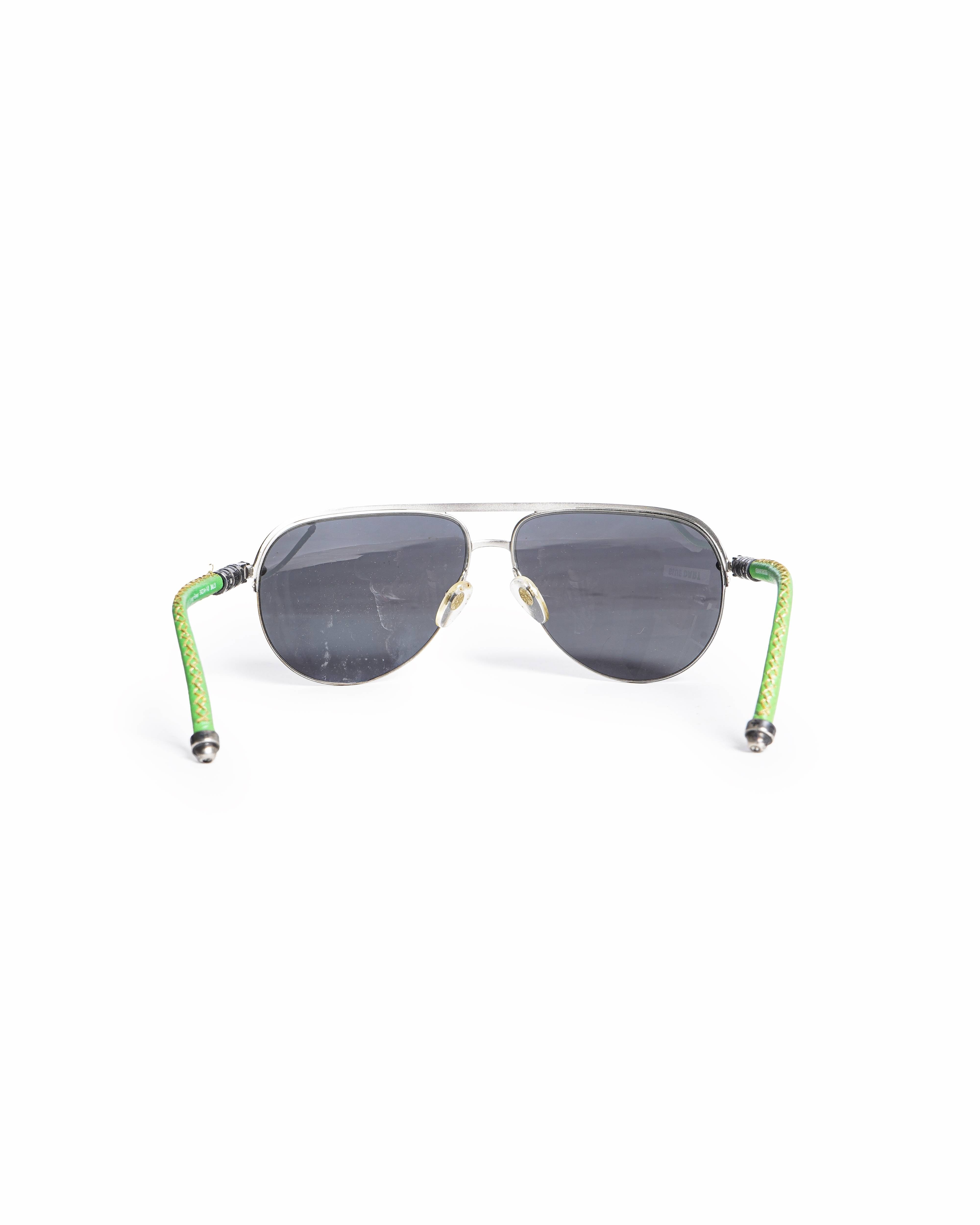 Chrome Hearts Sterling Silver Aviator Sunglasses