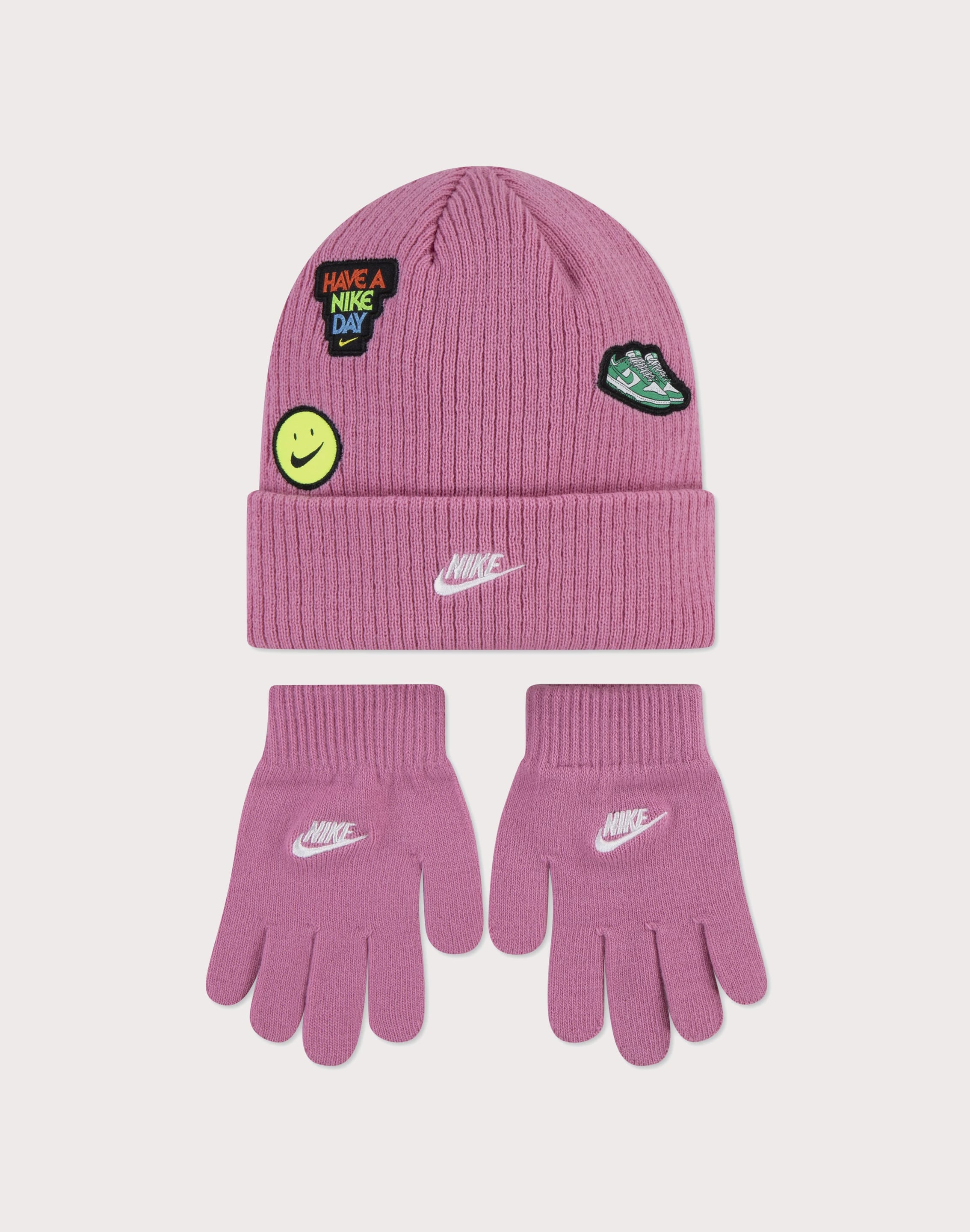 Nike Patch Beanie & Gloves Set