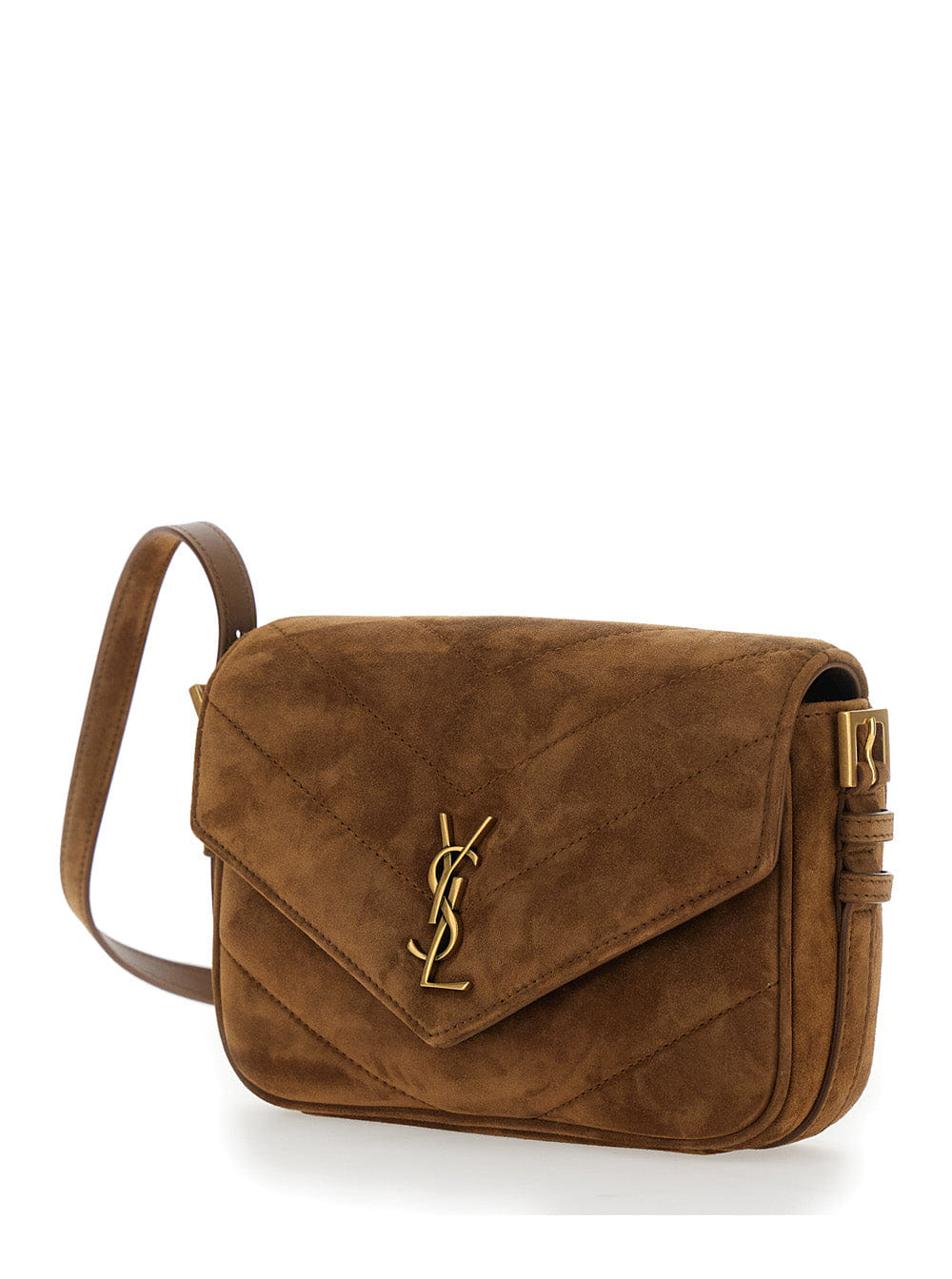 Saint Laurent Women Ysl Bo Loulou L Strao 7 Suede Satin Calf