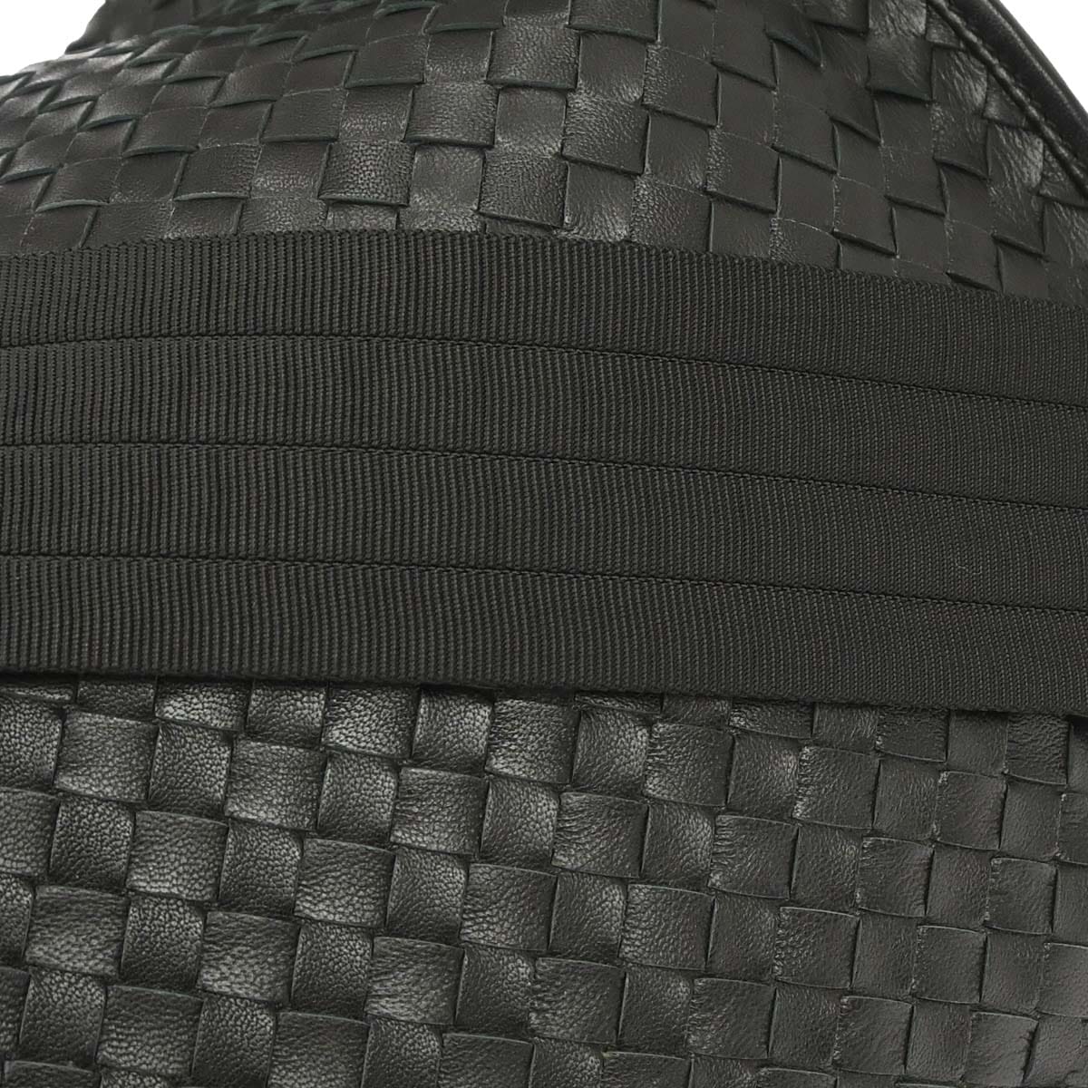 Bottega Veneta Black Lambskin Intrecciato Shoulder Bag