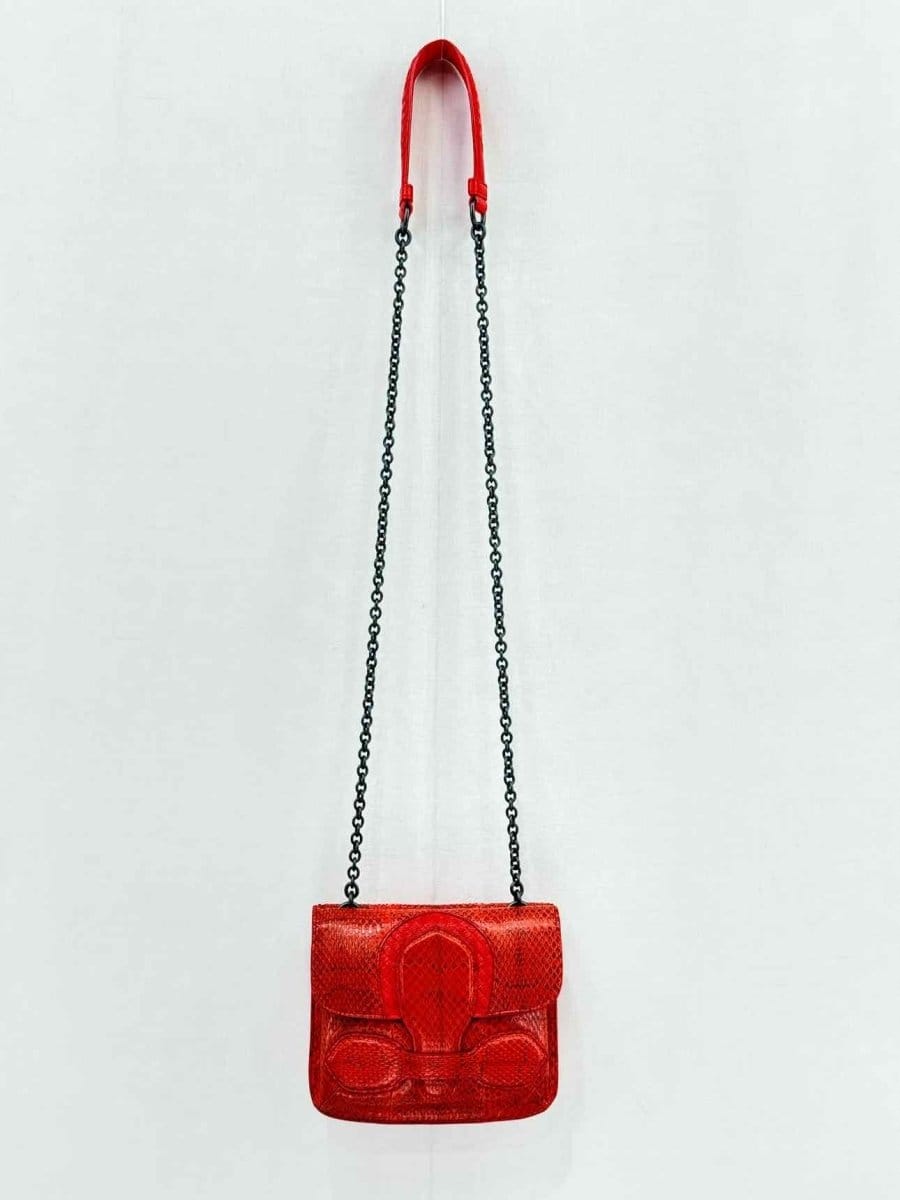 Bottega Veneta Rialto Red Intrecciato Shoulder Bag
