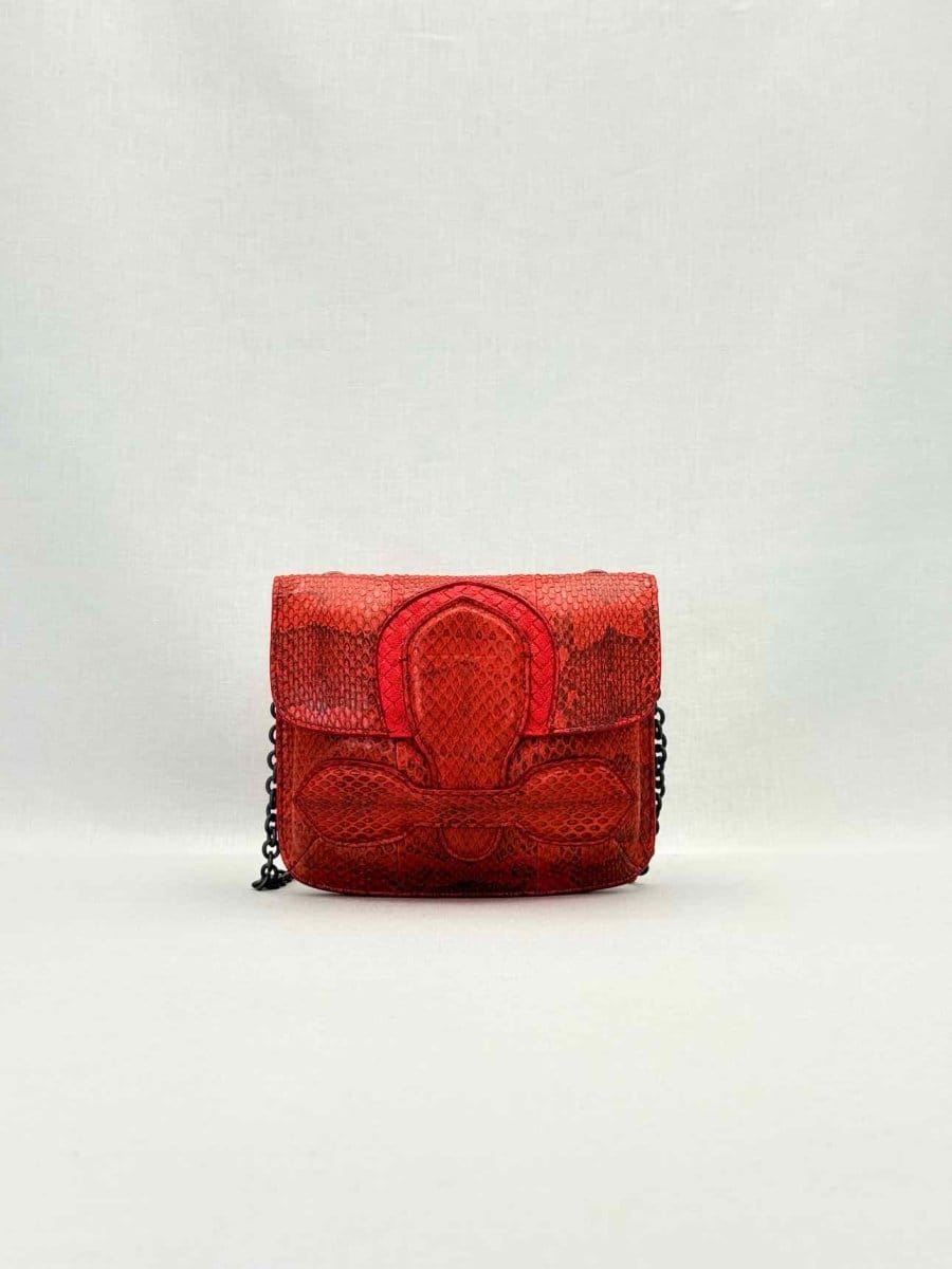 Bottega Veneta Rialto Red Intrecciato Shoulder Bag