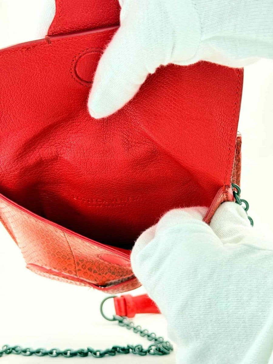 Bottega Veneta Rialto Red Intrecciato Shoulder Bag