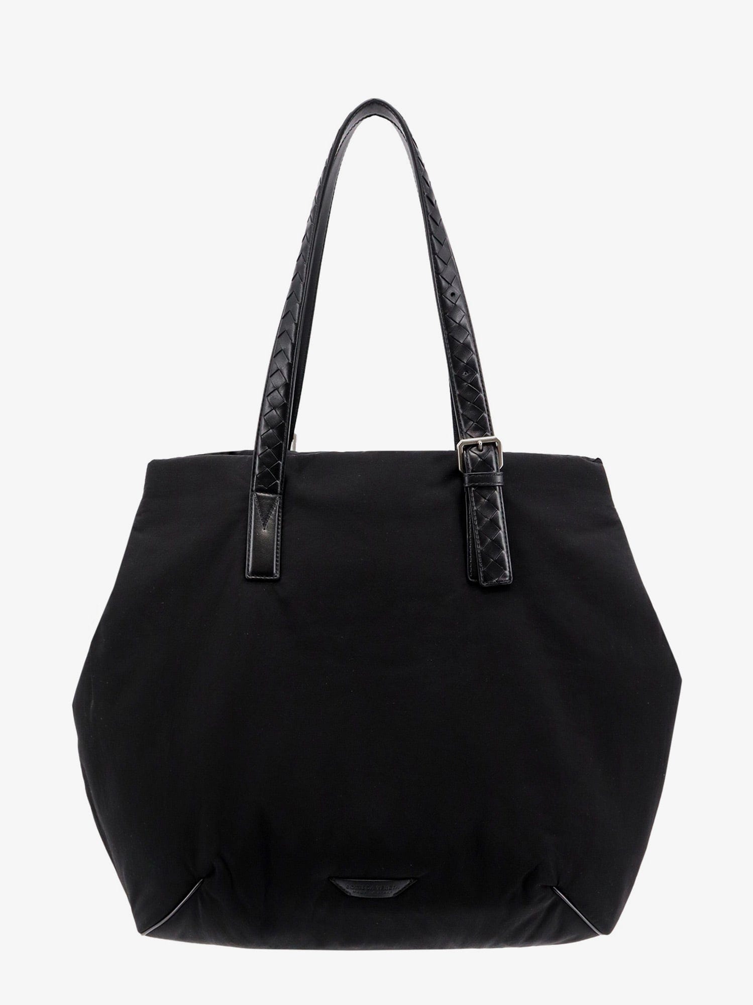 Bottega Veneta Padded nylon shoulder bag with logo patch