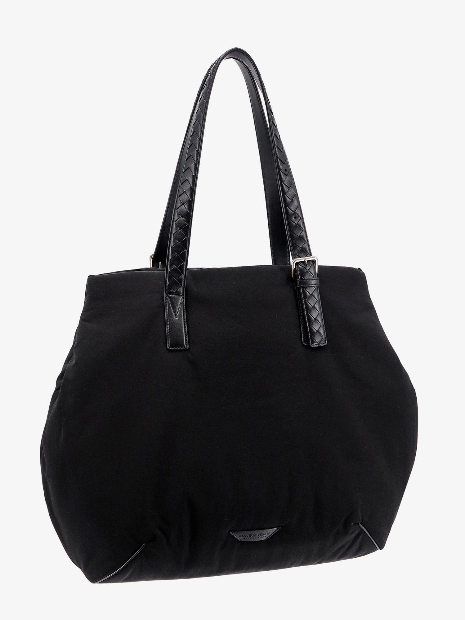 Bottega Veneta Padded nylon shoulder bag with logo patch