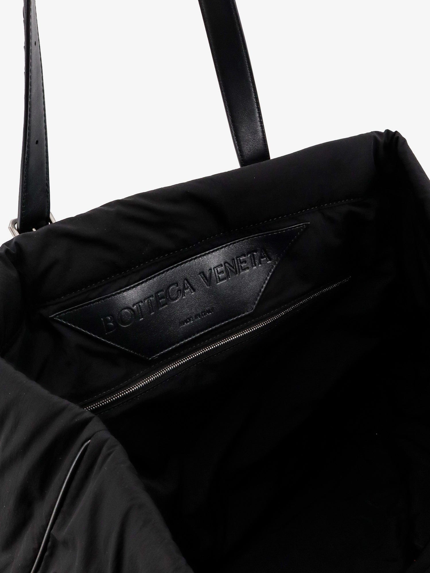 Bottega Veneta Padded nylon shoulder bag with logo patch