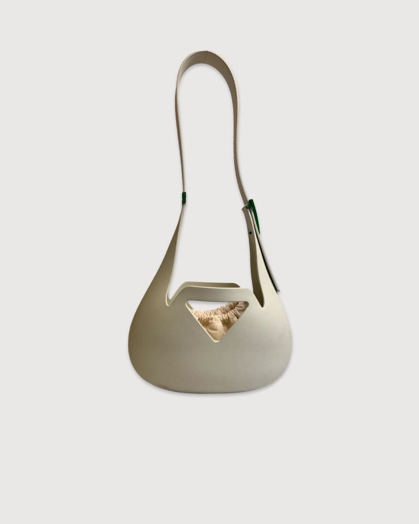 Bottega Veneta White Bottega Veneta Small Punch Rubber Shoulder Bag, 8