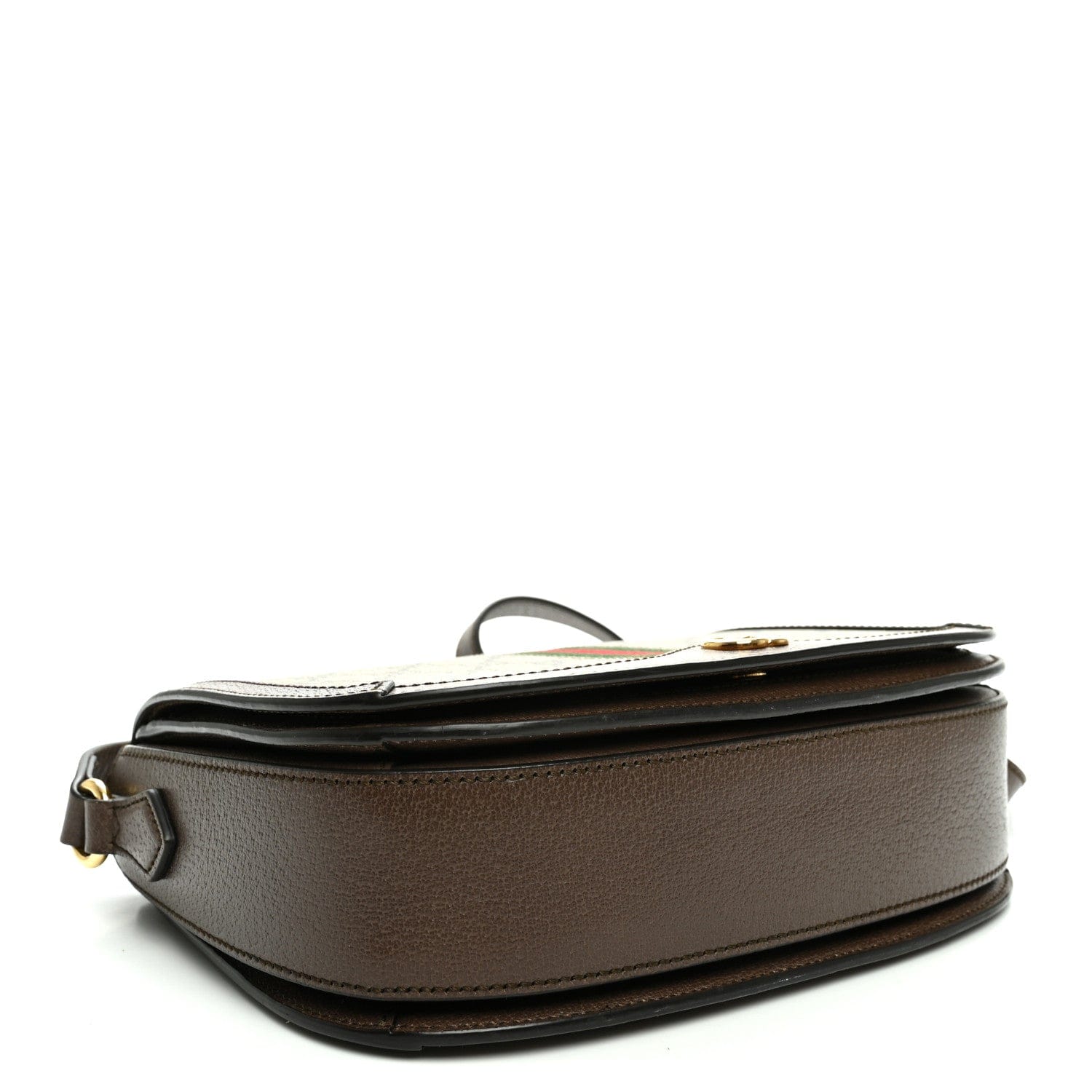 Gucci GG Supreme Monogram Web Small Ophidia Flap Messenger Bag Brown