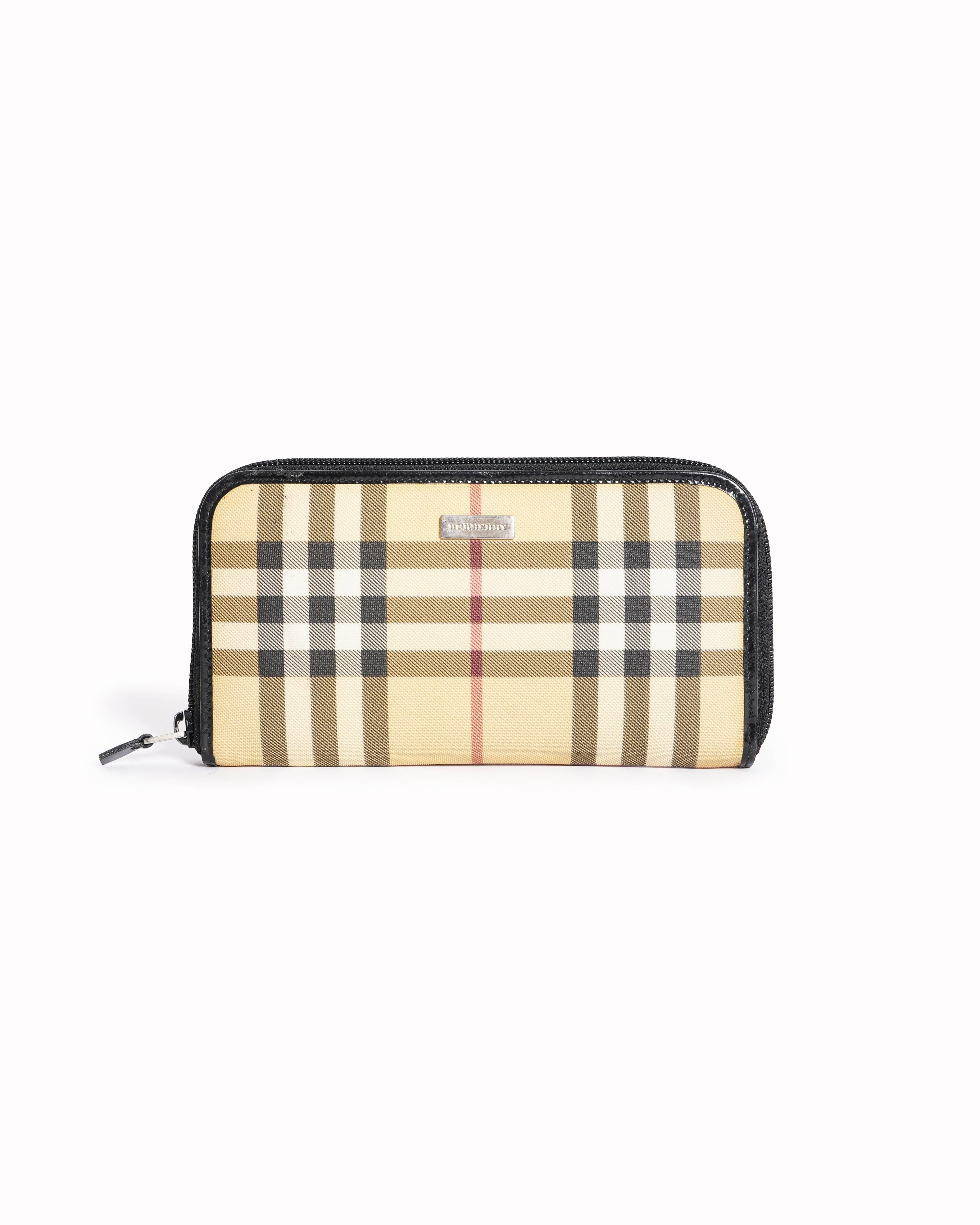 Burberry Classic Check Canvas Zip - Around Wallet