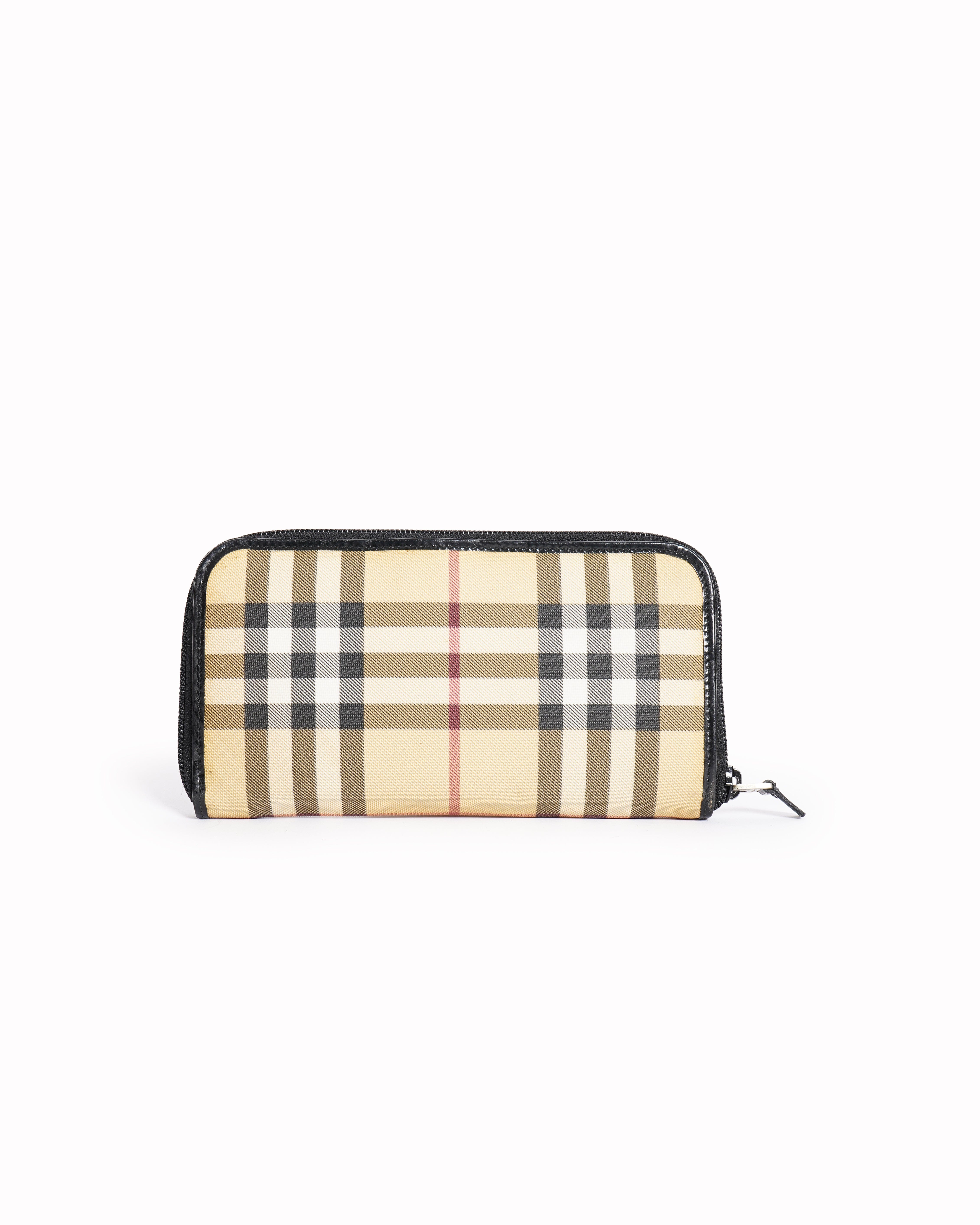 Burberry Classic Check Canvas Zip - Around Wallet
