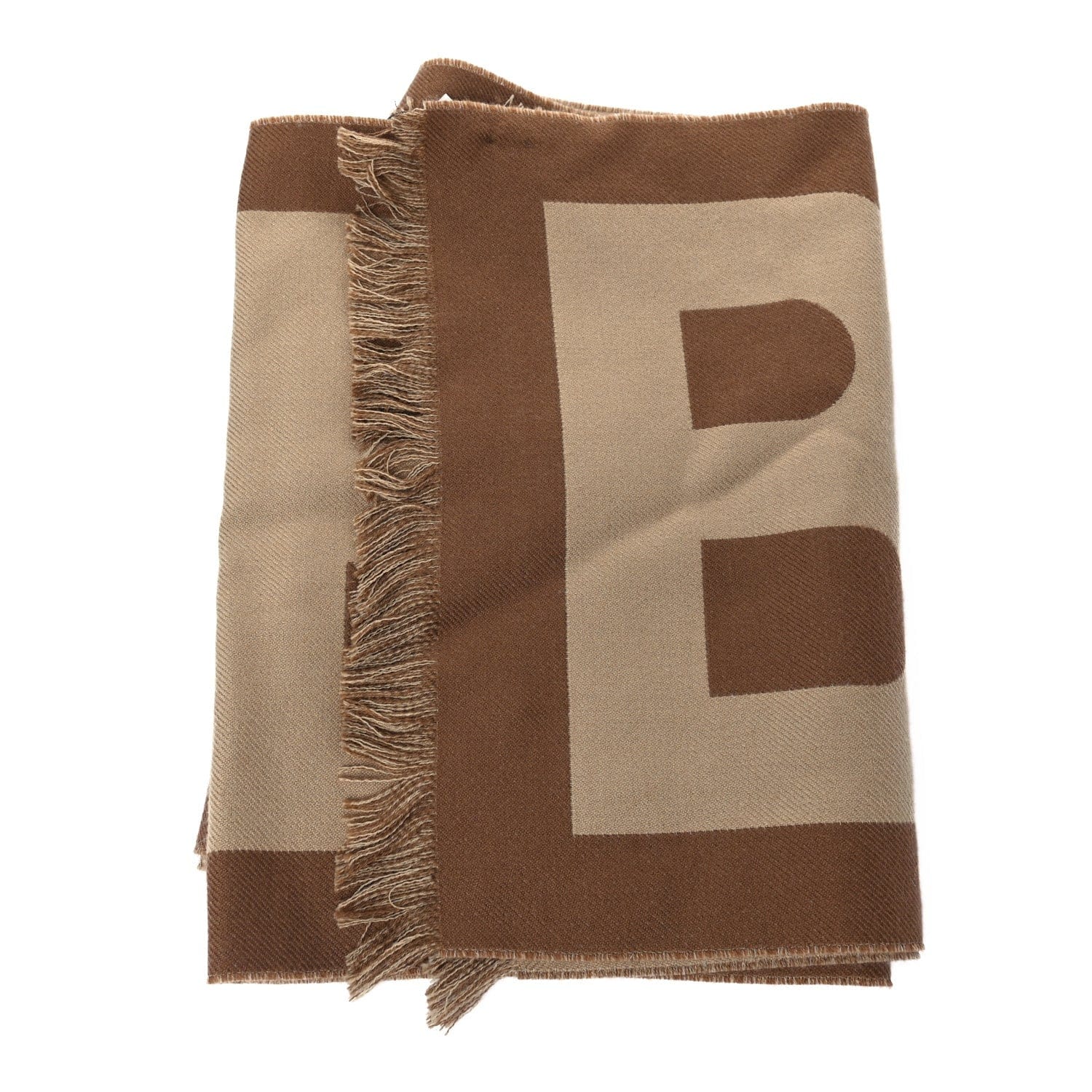 Burberry Wool Logo Football Scarf Birch Brown