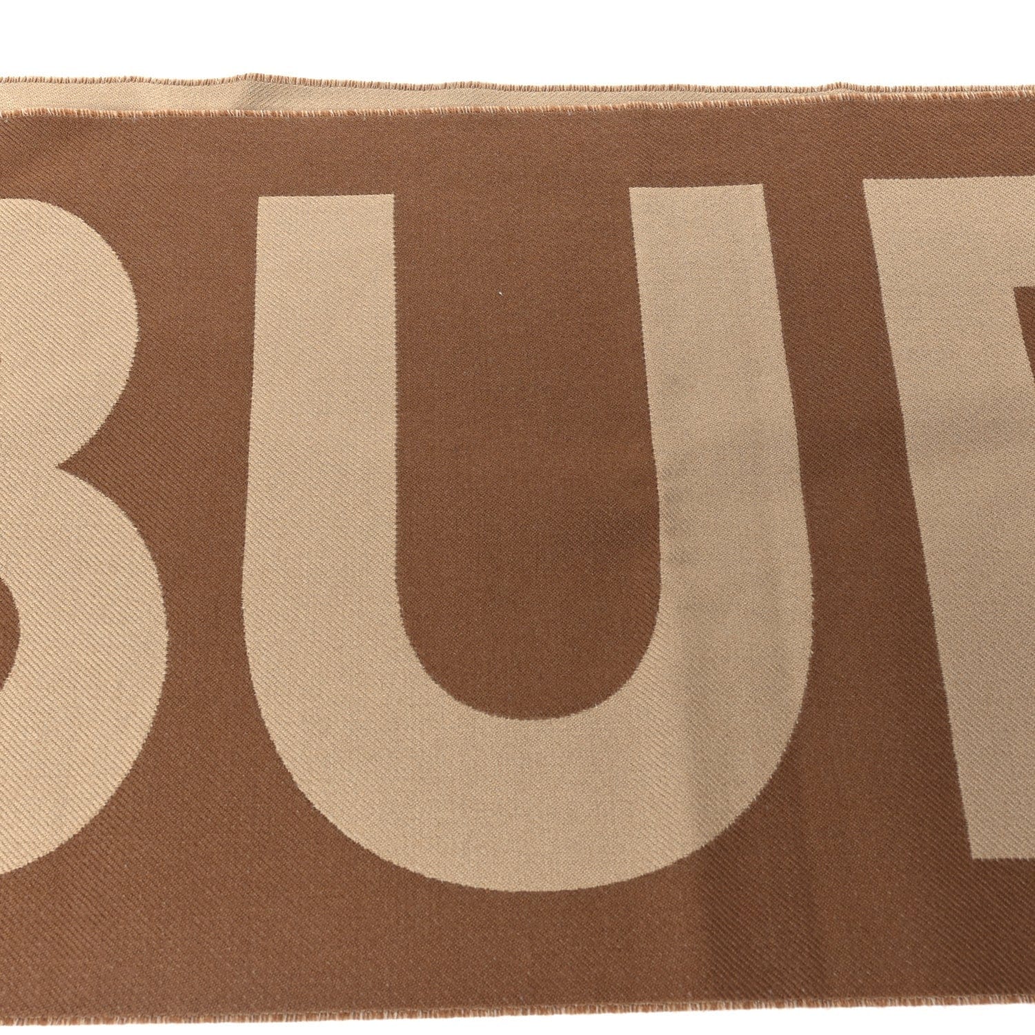 Burberry Wool Logo Football Scarf Birch Brown
