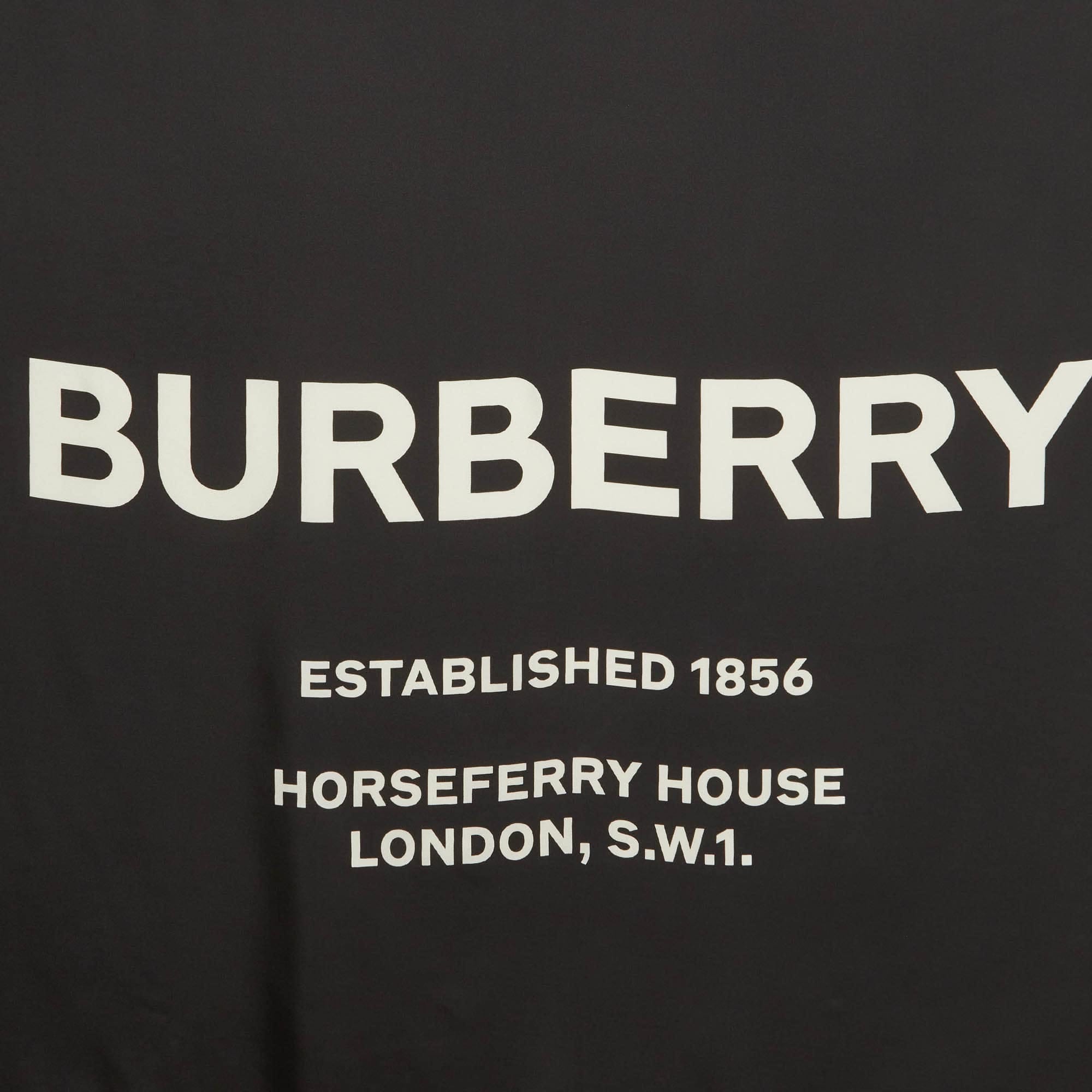 Burberry Black Horseferry Inverse Printed Silk Square Scarf
